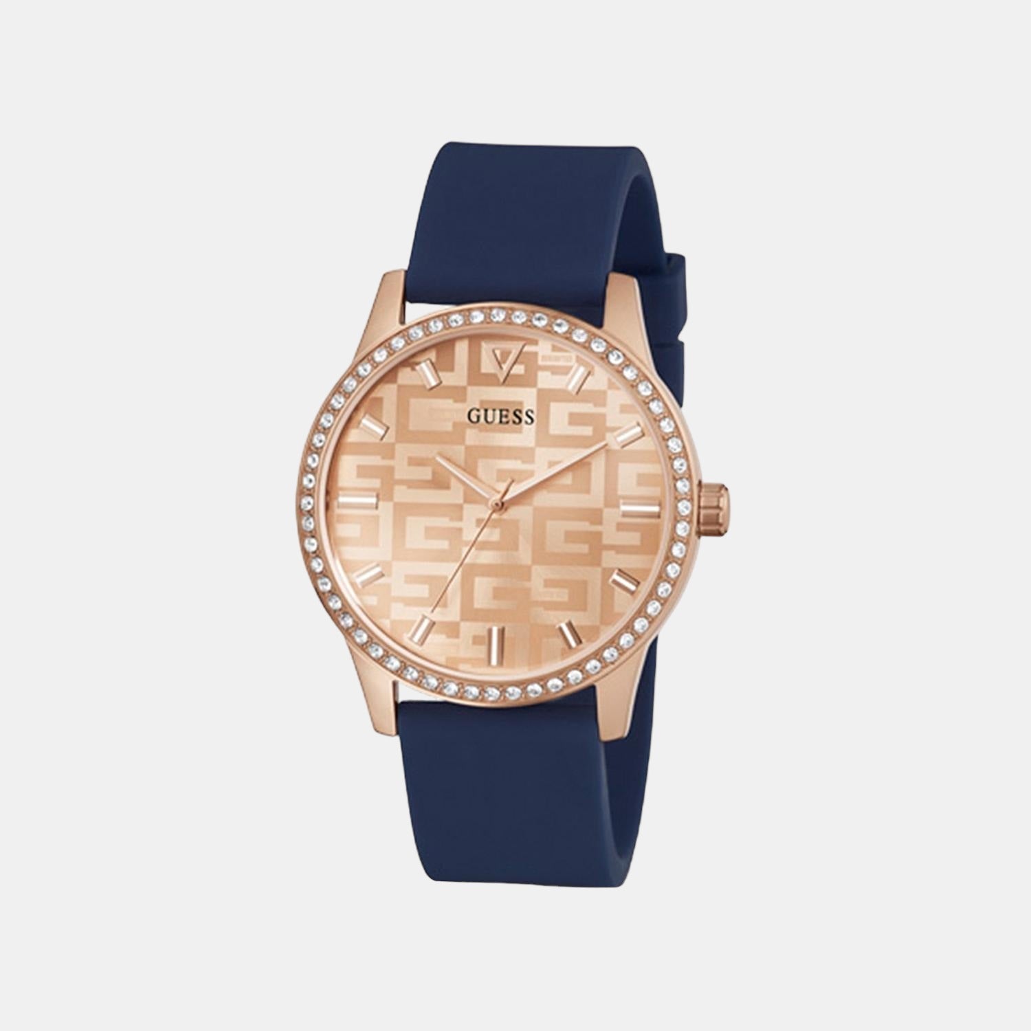 Guess G Check Women Quartz Rose Gold Dial Analog Silicone Watch GW0355L2 - view 5