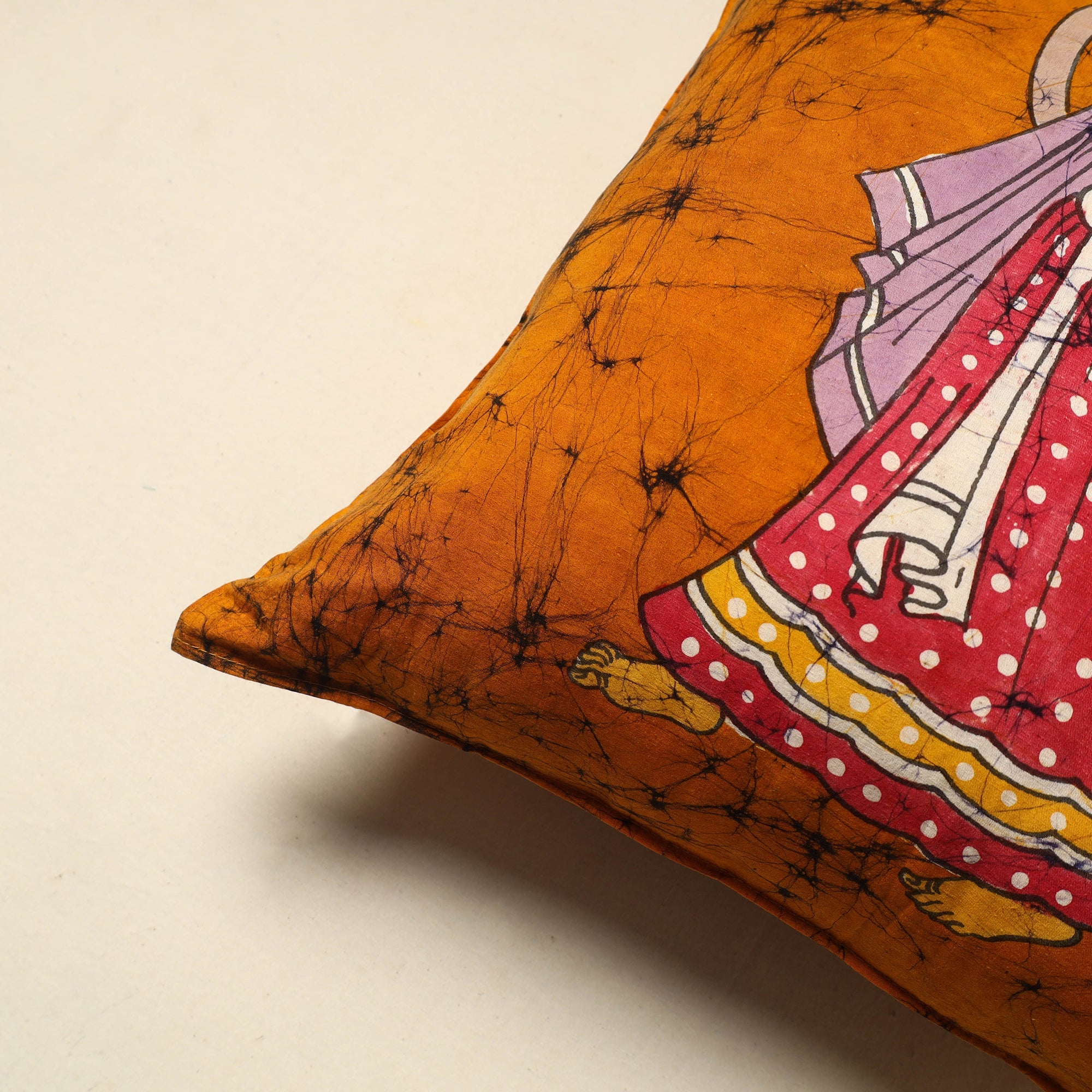 KACHCHH JI CHHAAP Orange - Pure Cotton Hand Batik Cushion Cover (18 x 18 in) 42 - view 2