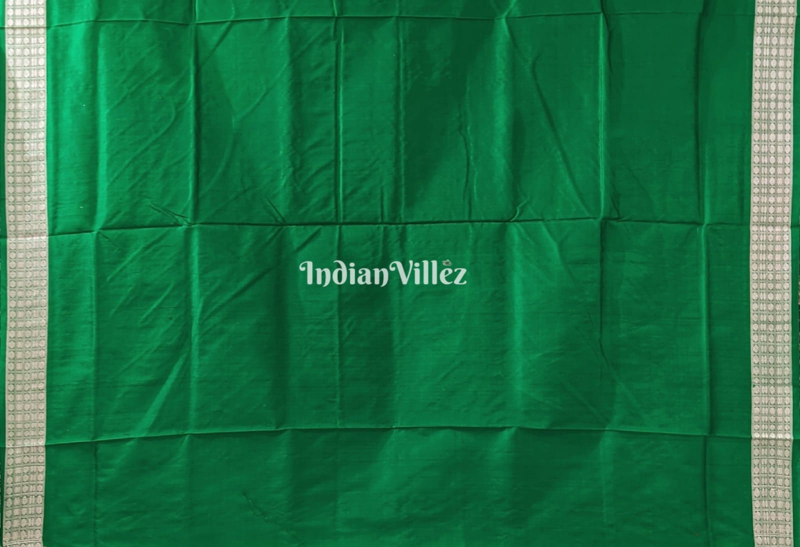 IndianVillèz Reddish Orange Green Sambalpuri Bomkai Silk Saree - view 5
