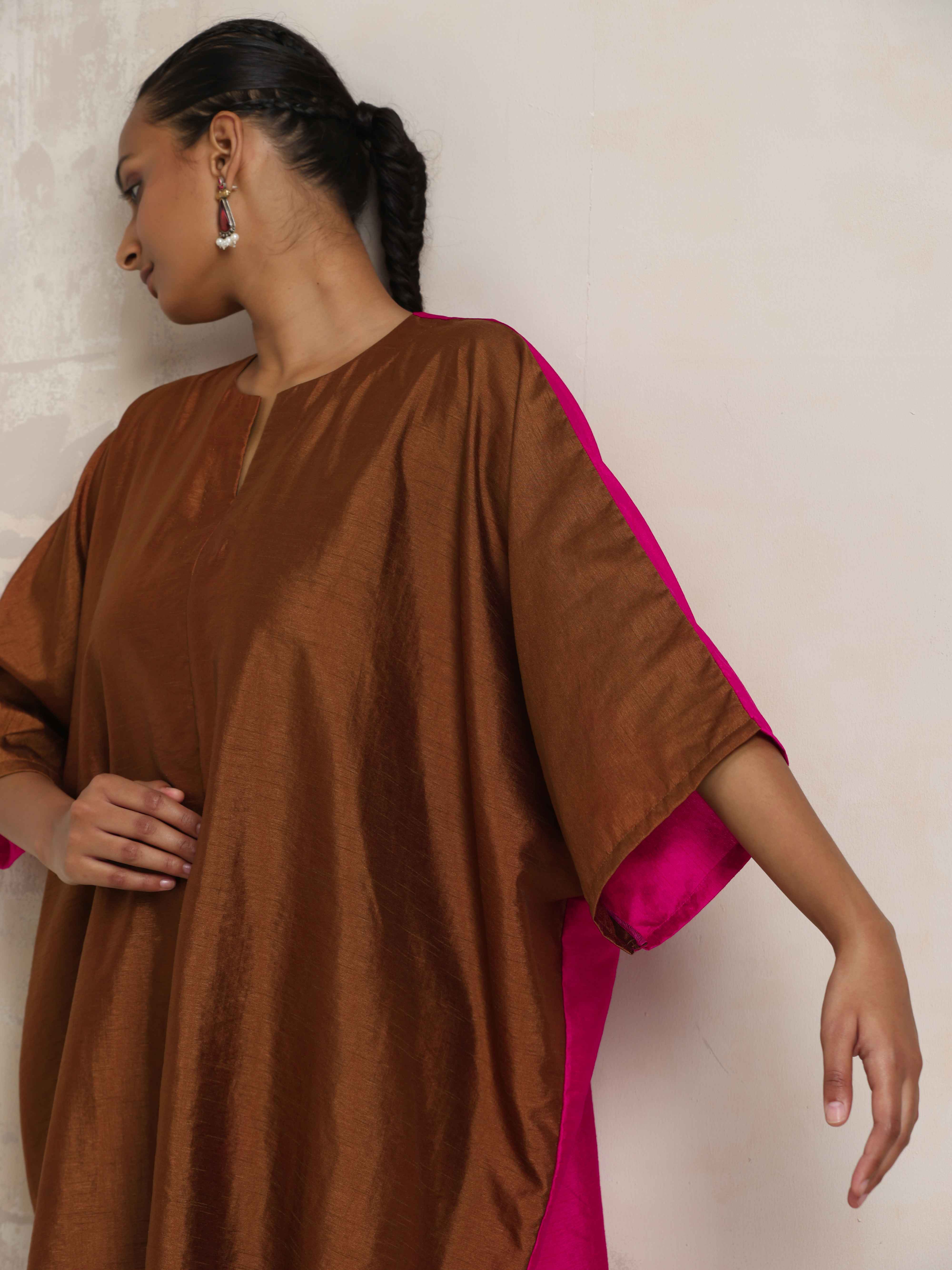 trueBrowns Brown Silk Co-ord Set - view 7