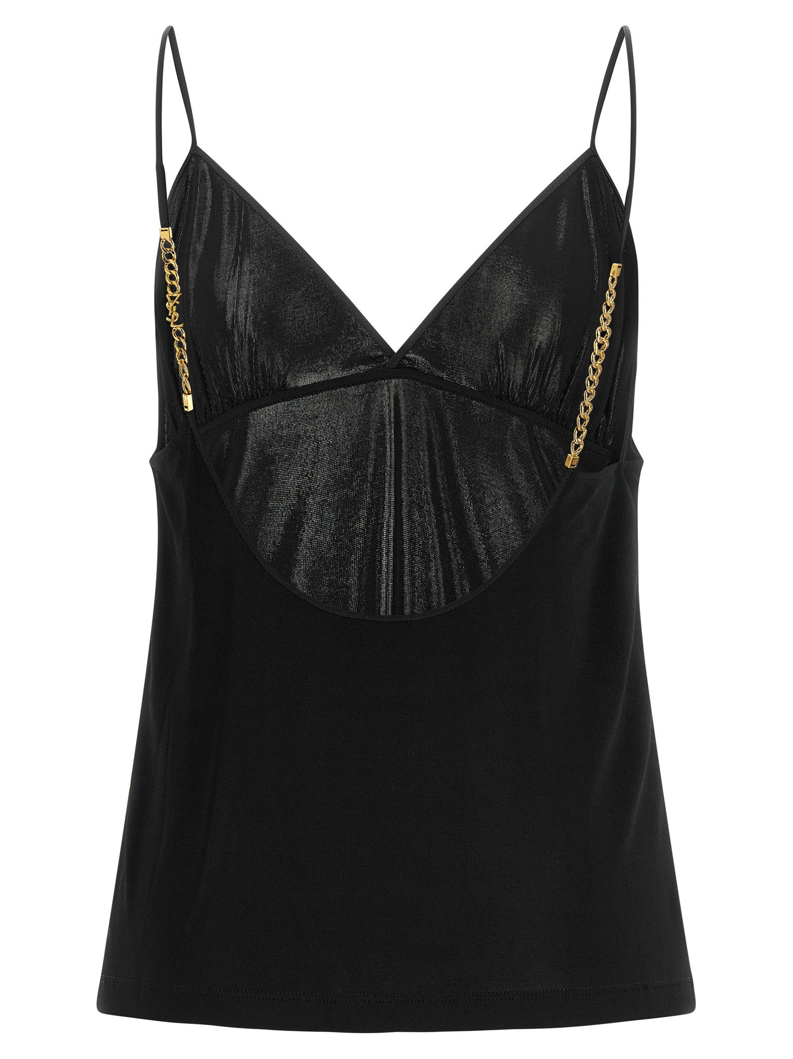Saint Laurent Cassandre Chain Top – 97% viscose, 3% elastane - view 2