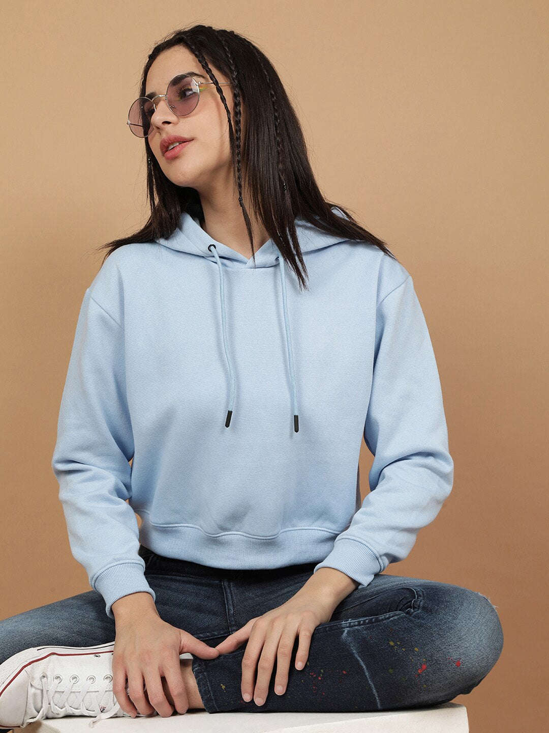 Freehand By The Indian Garage Co Women's Solid Regular Fit Sweatshirt - view 7