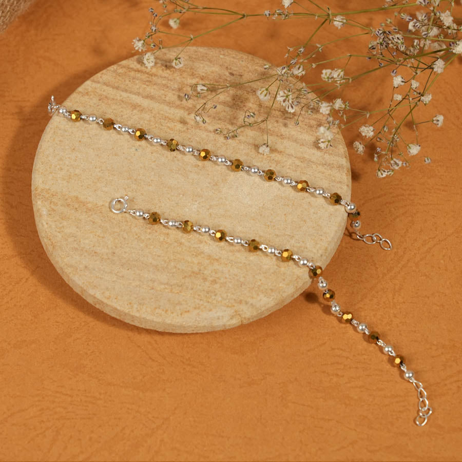 Prinjal Jewellers Black and Gold-Plated Silver Beads Pattern Nazariya for Kids - view 2