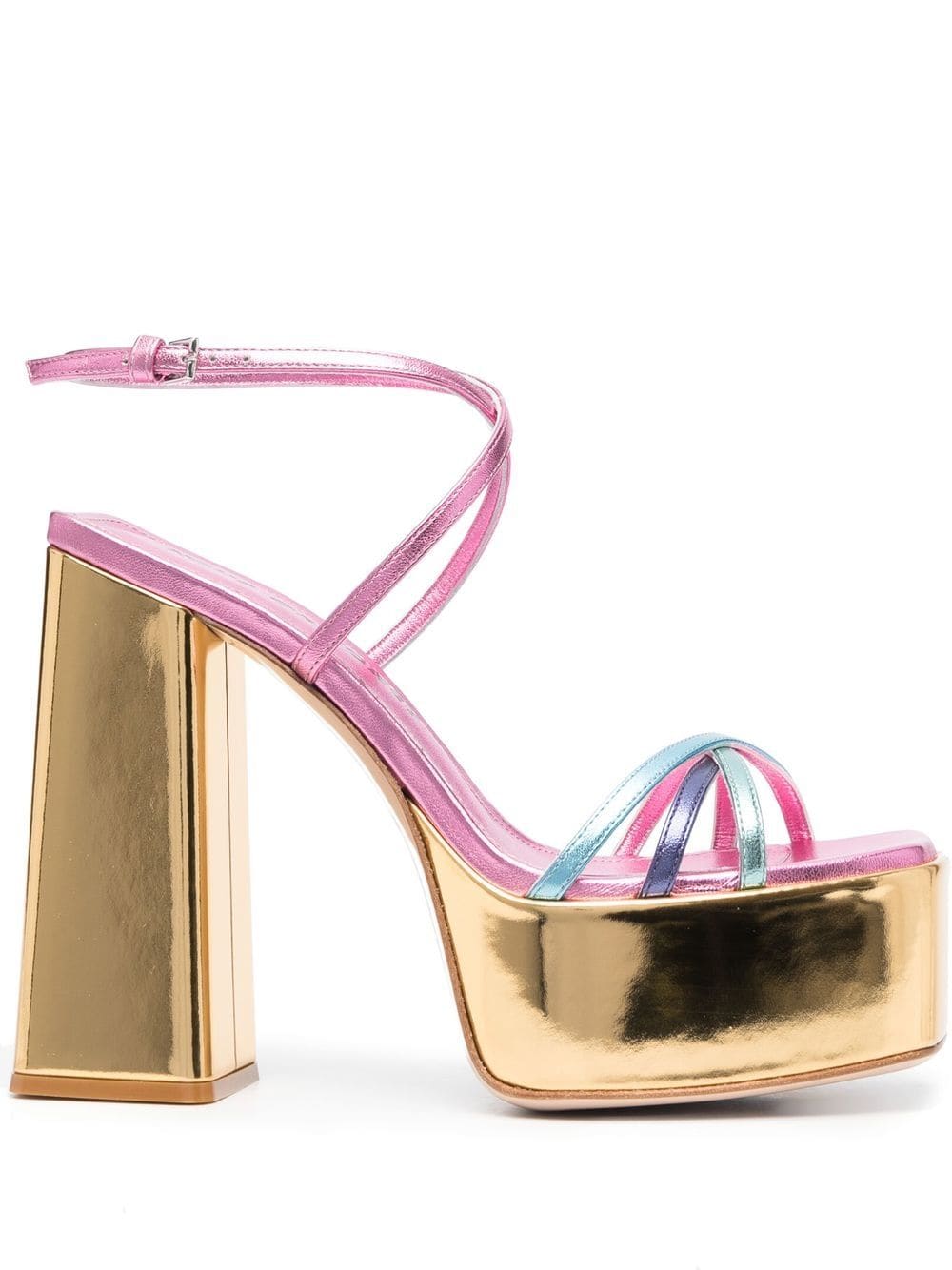 Haus Of Honey Wannabe Mirror Leather Sandals
