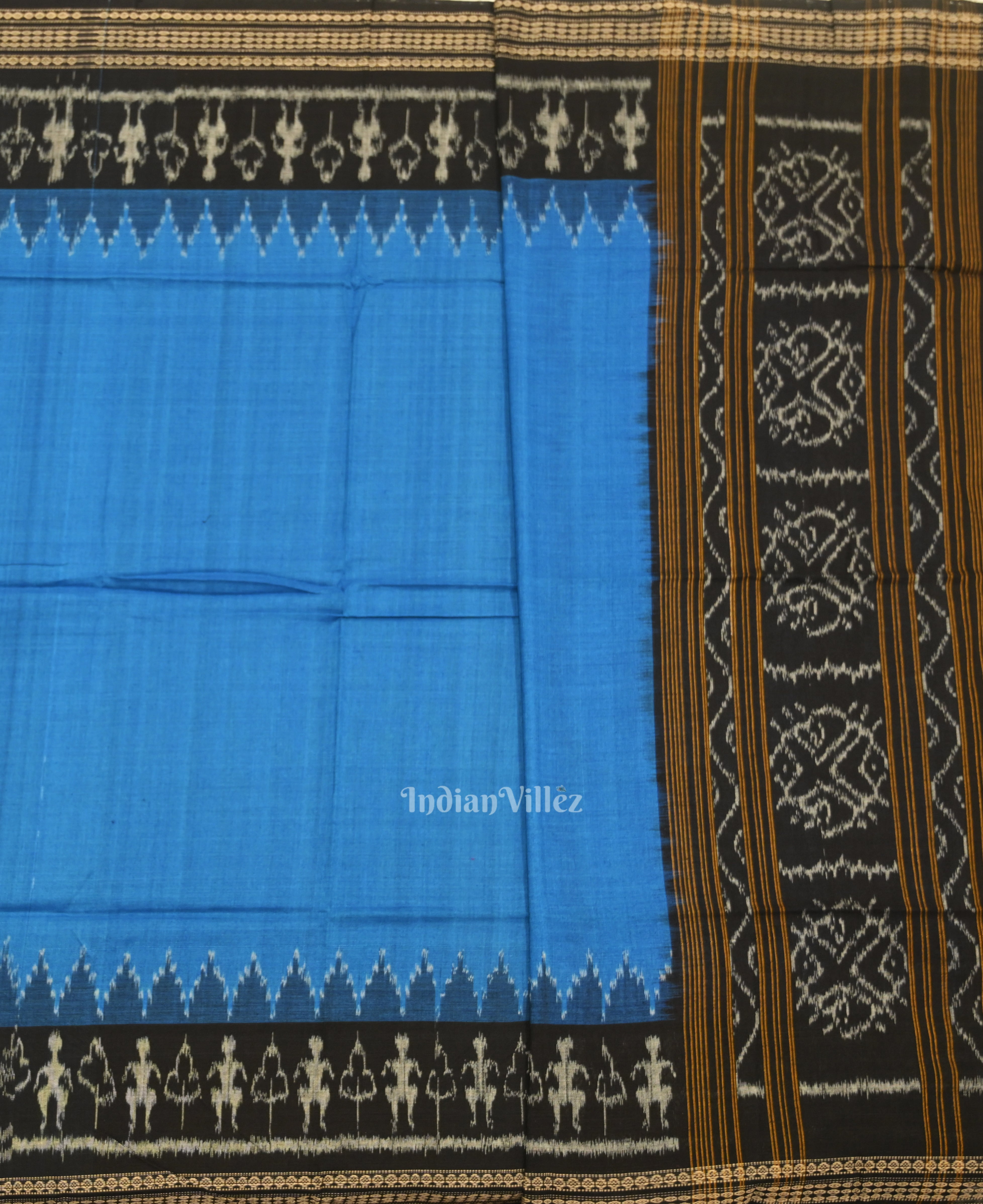 IndianVillèz Black Blue Odisha Ikat Sambalpuri Dress Set & Dupatta - view 5