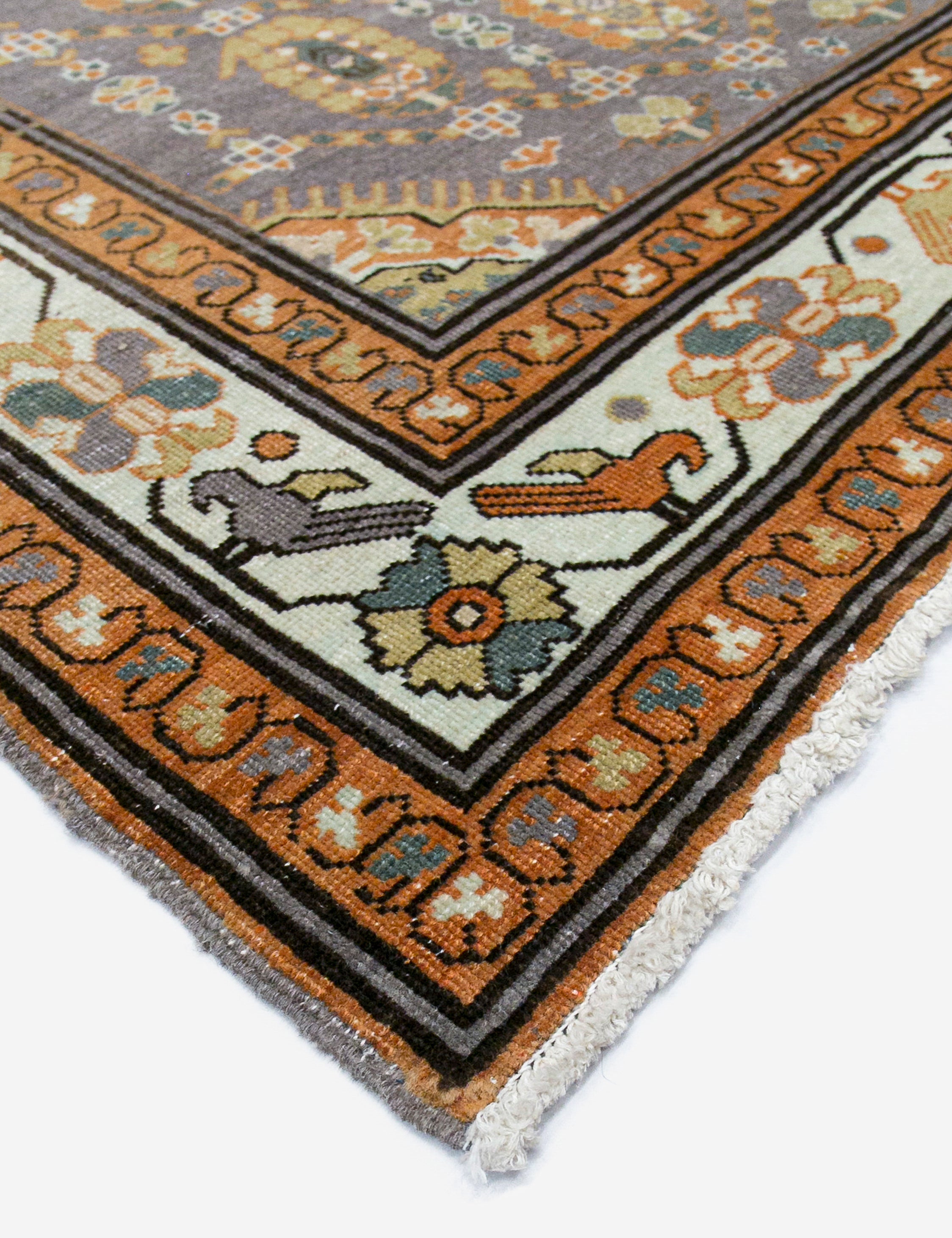 Lulu and Georgia Vintage Turkish Hand-Knotted Wool Rug No. 461, 3'4" x 4'7" - view 2