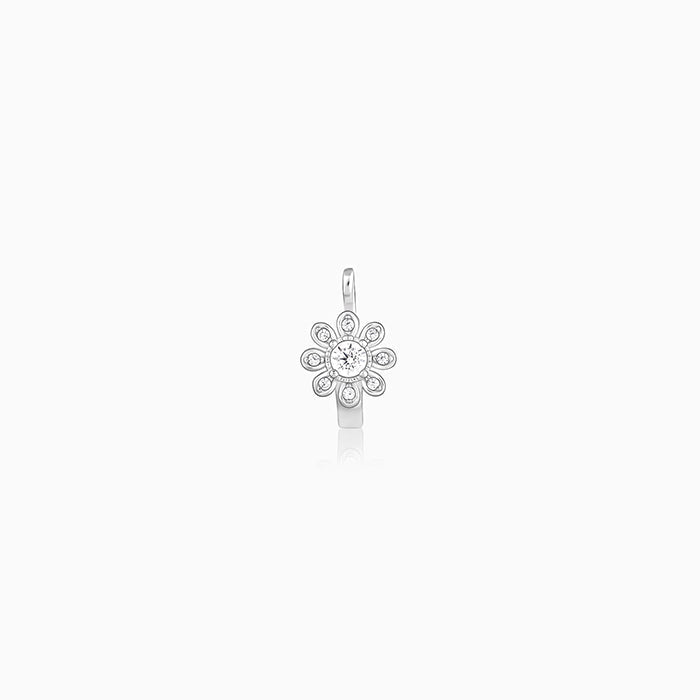 GIVA Jewellery Silver Floral Fantasy Nose Pin (Clip On)