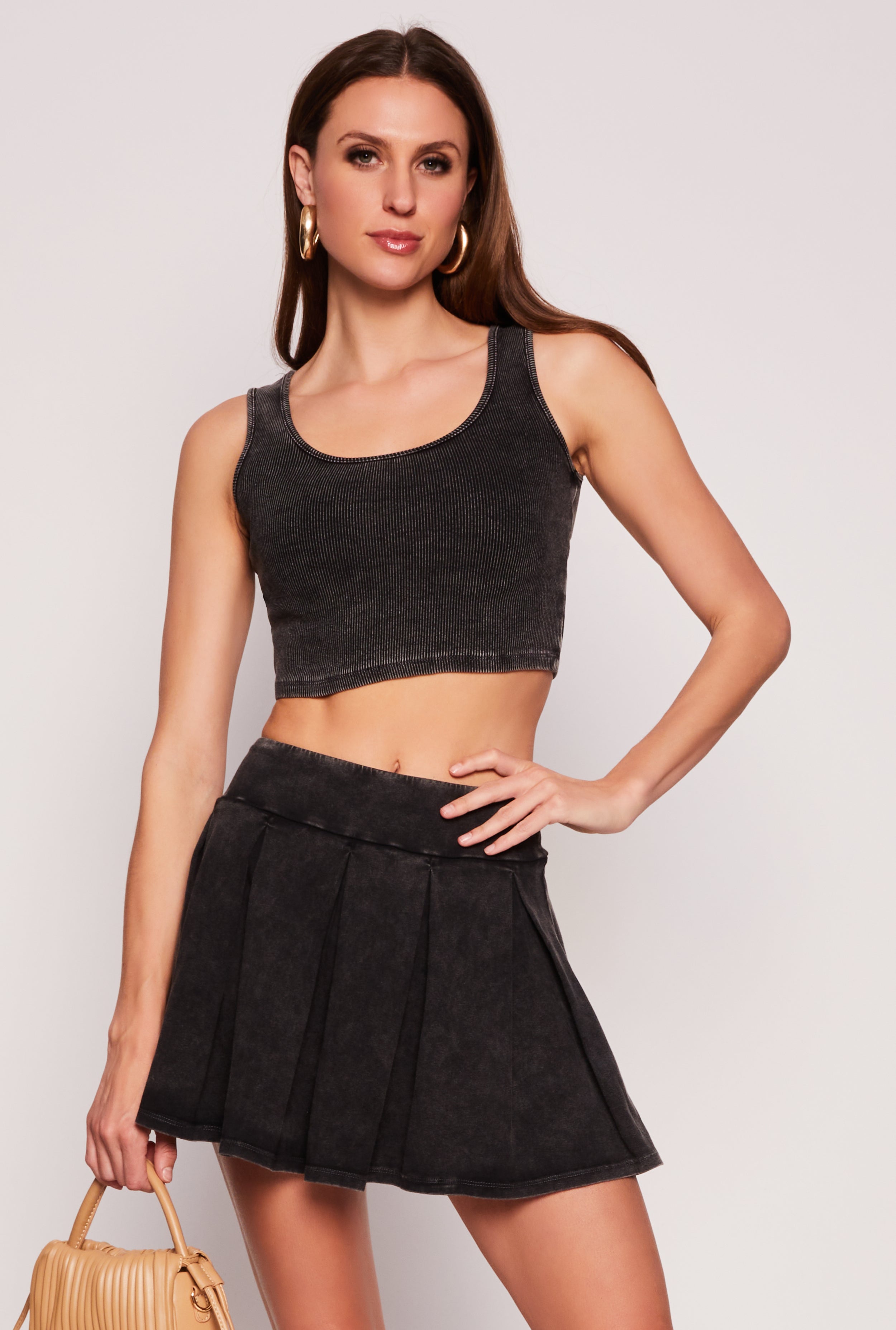 Rainbow Shops Ribbed Knit Cropped Tank Top – Women's