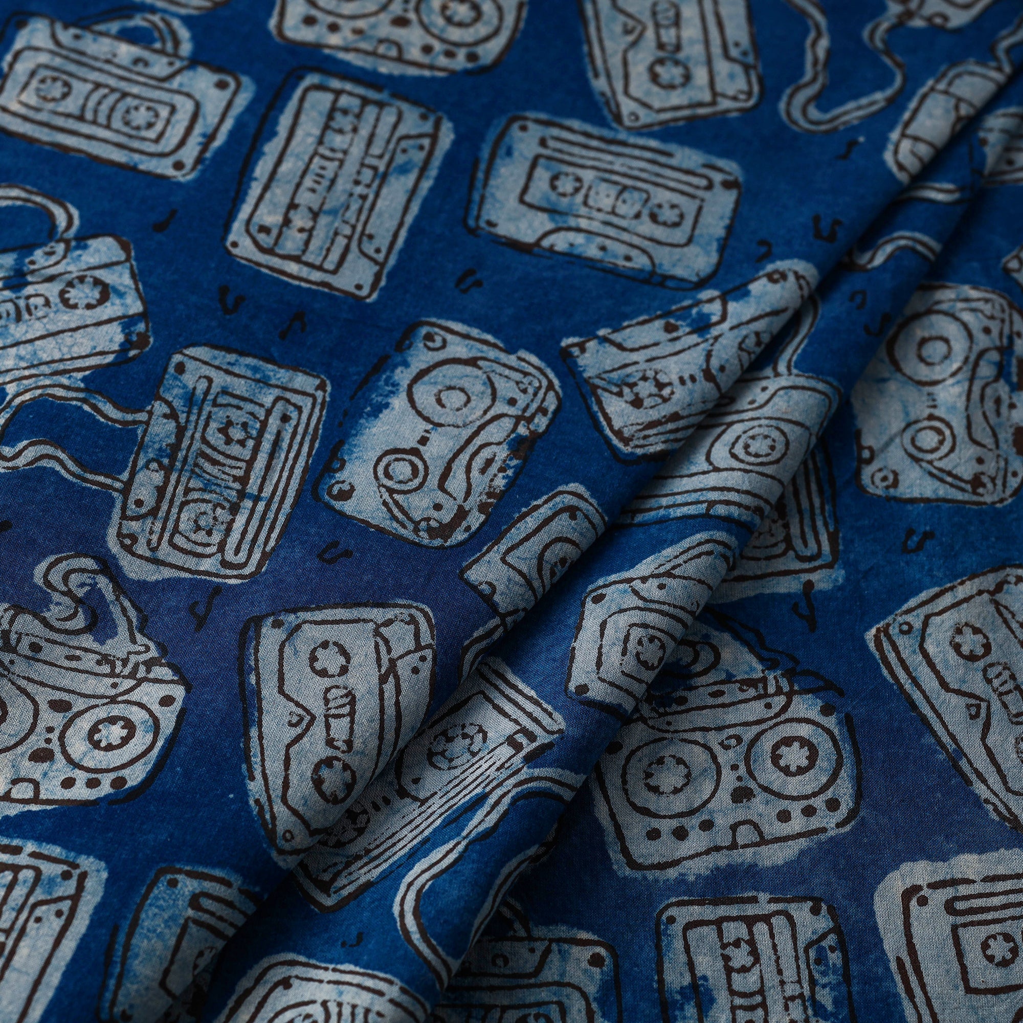 BINDAAS UNLIMITED Blue - Bindaas Block Printed Natural Dyed Cotton Fabric - view 2