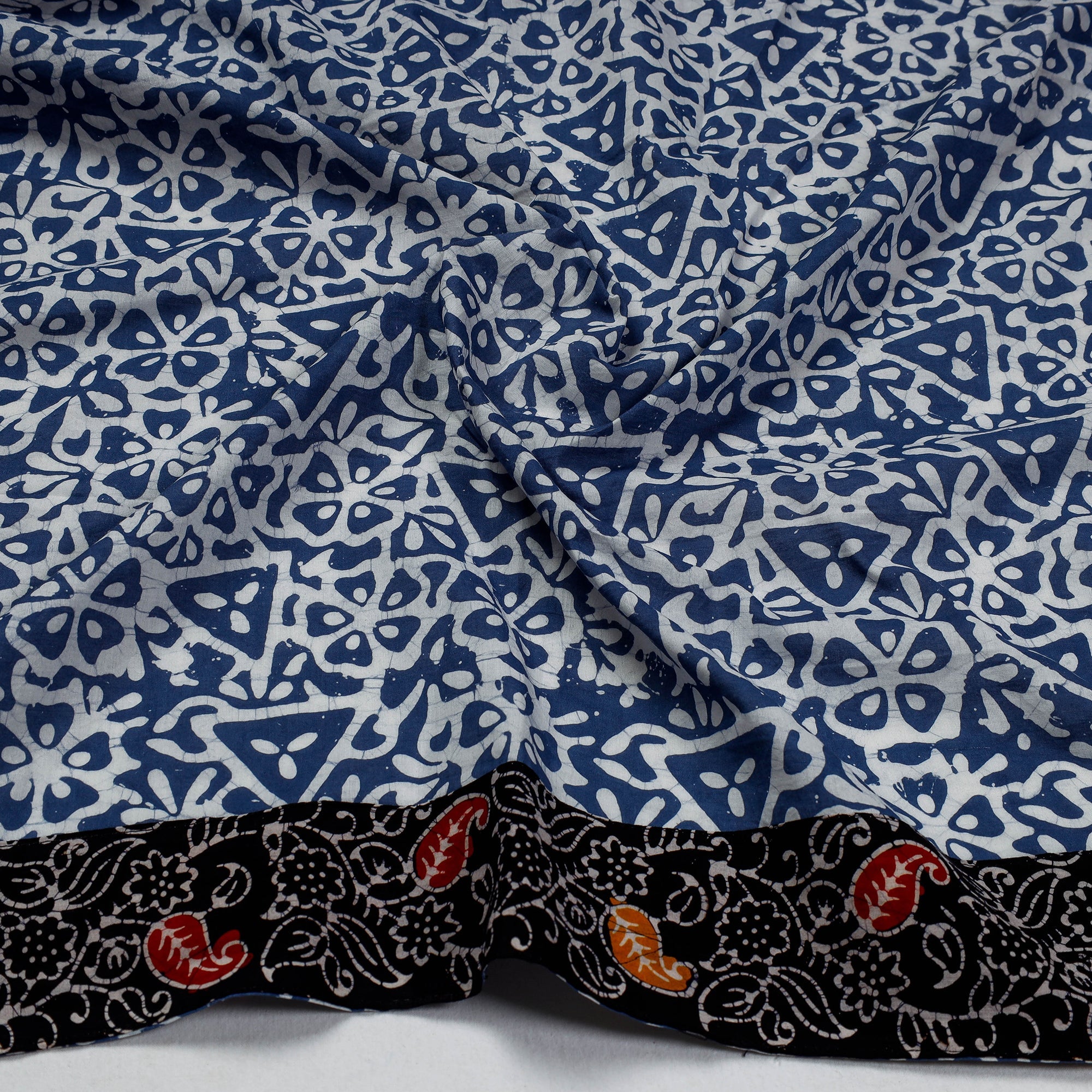 NOORI BAZAR Blue - Hand Batik Printed Cotton Blouse Piece - view 2