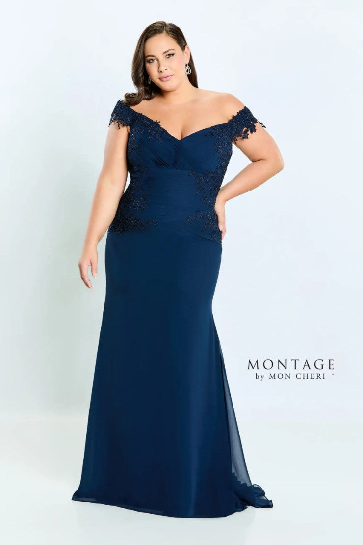 Montage 221964 Lace Applique Long Formal Dress - view 5