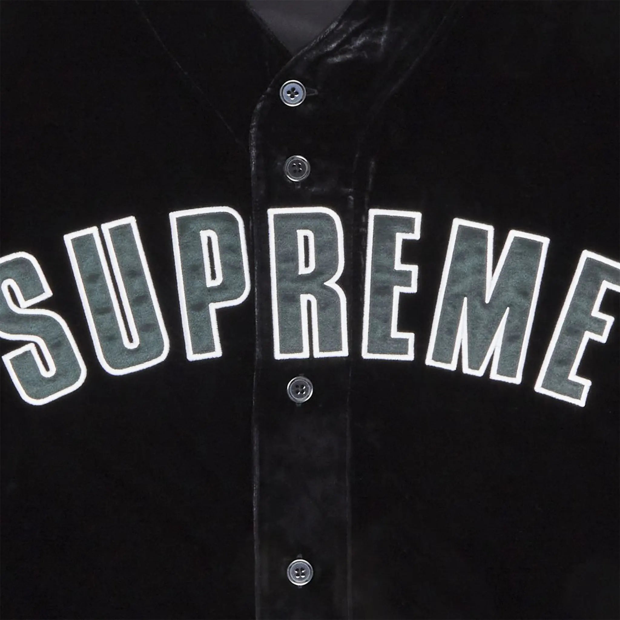 Supreme Velvet Black Baseball Jersey - view 3