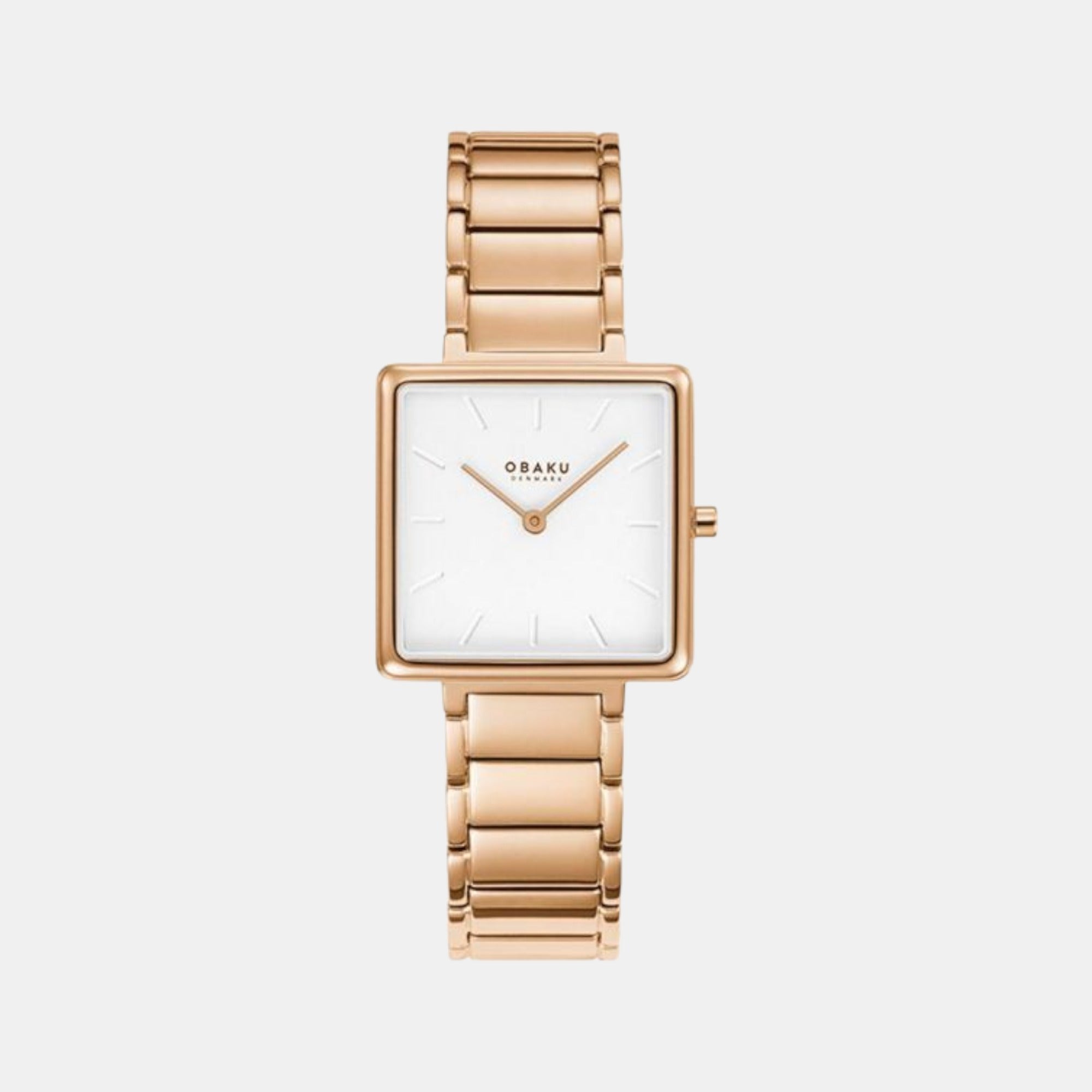 Obaku Firkant Fuchsia Women Quartz White Dial Analog Stainless Steel Watch V259LXVISV