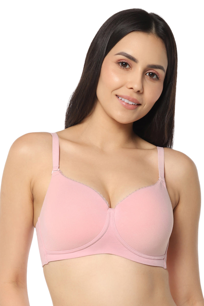 Amante Signature Cotton Padded & Wirefree Bra - Pink Nectar