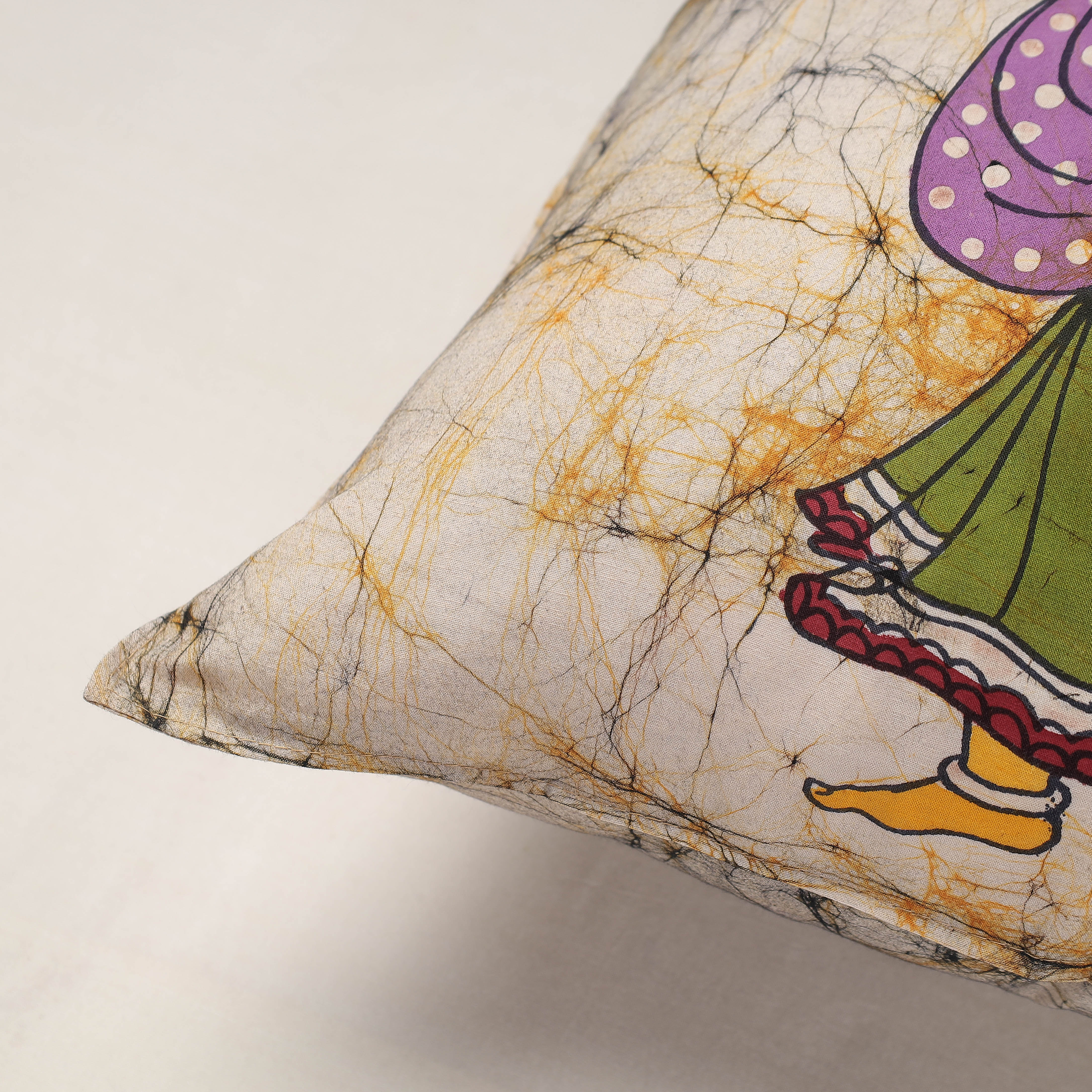 KACHCHH JI CHHAAP Beige - Hand Batik Printed Pure Cotton Cushion Cover (18 x 18 in) - view 2