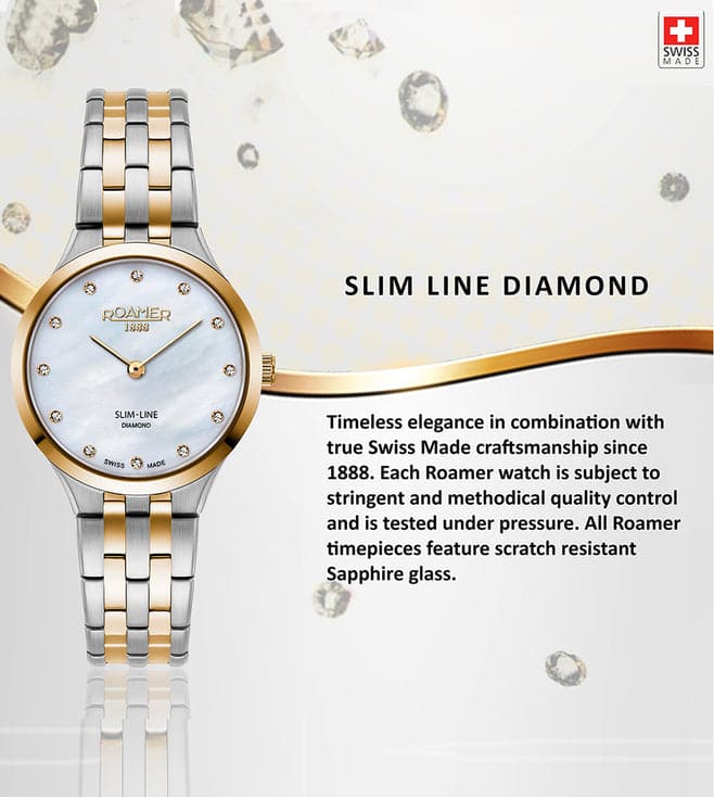 Roamer Slim-Line Diamond Mother Of Pearl Dial - view 2