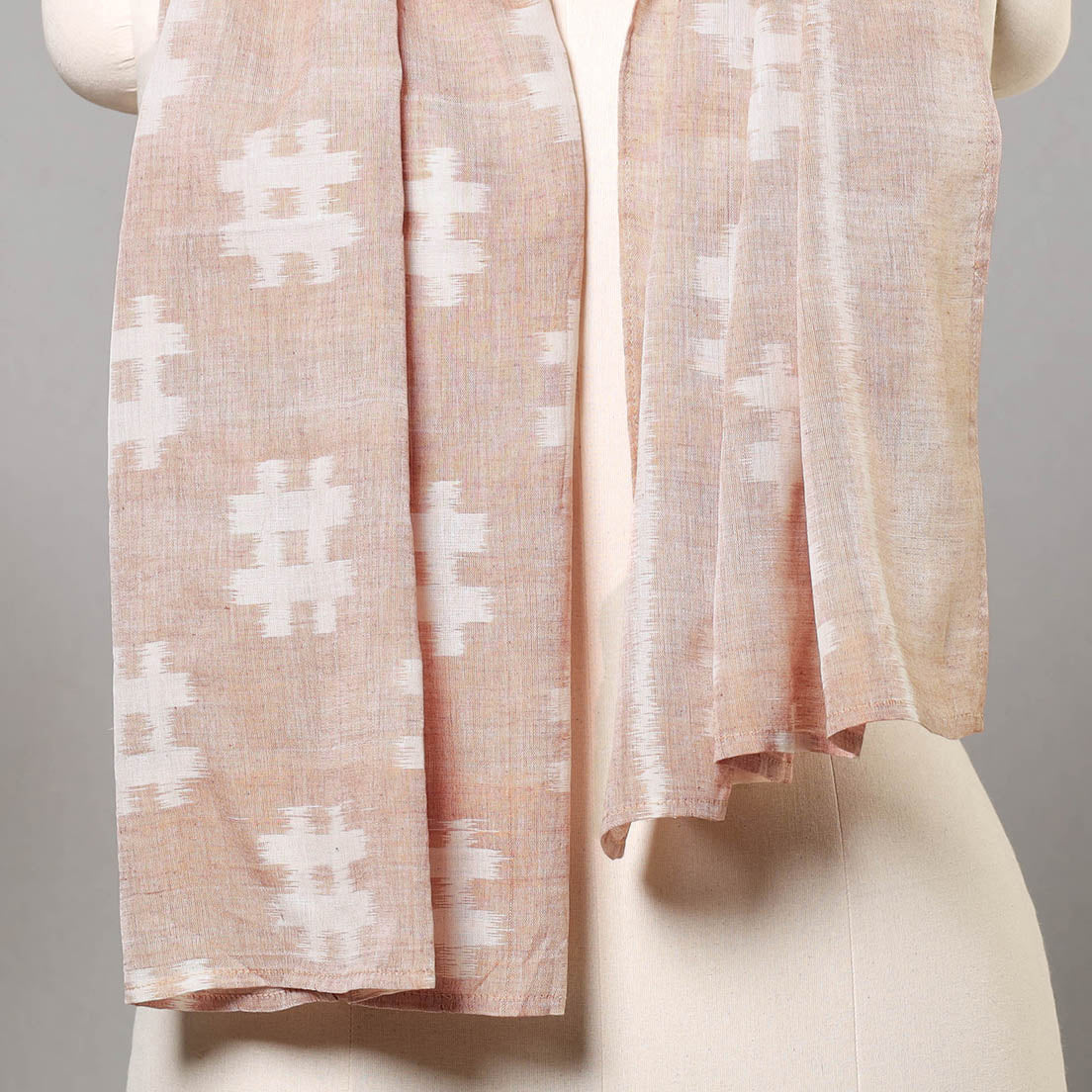 ASHOKA ASSEMBLE - CELEBRATING CRAFTS OF ODISHA Brown - Maniabandha Ikat Handloom Cotton Stole - view 2