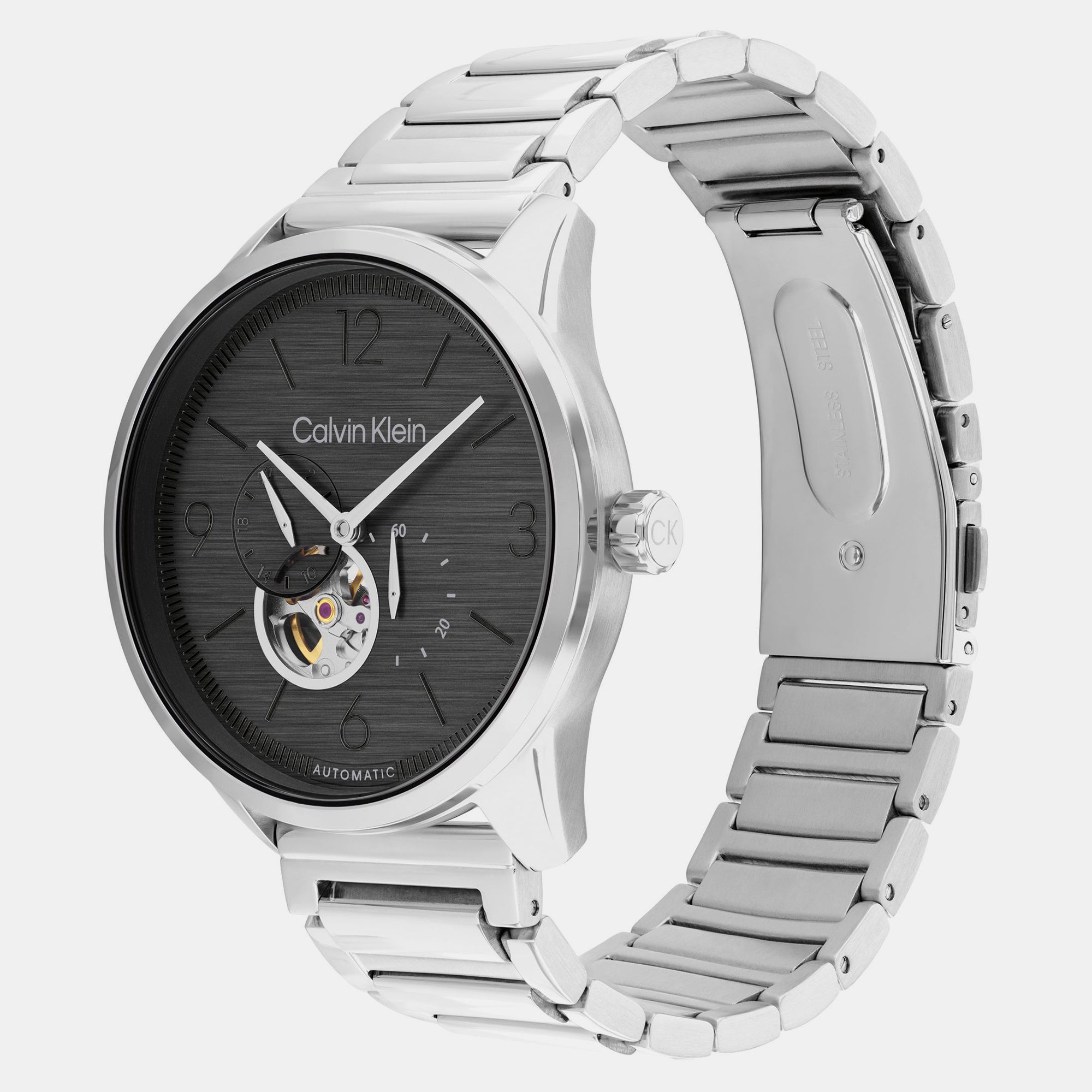 Calvin Klein Ck Esteem Men Automatic Grey Dial Multi-Function Stainless Steel Watch 25200387 - view 2