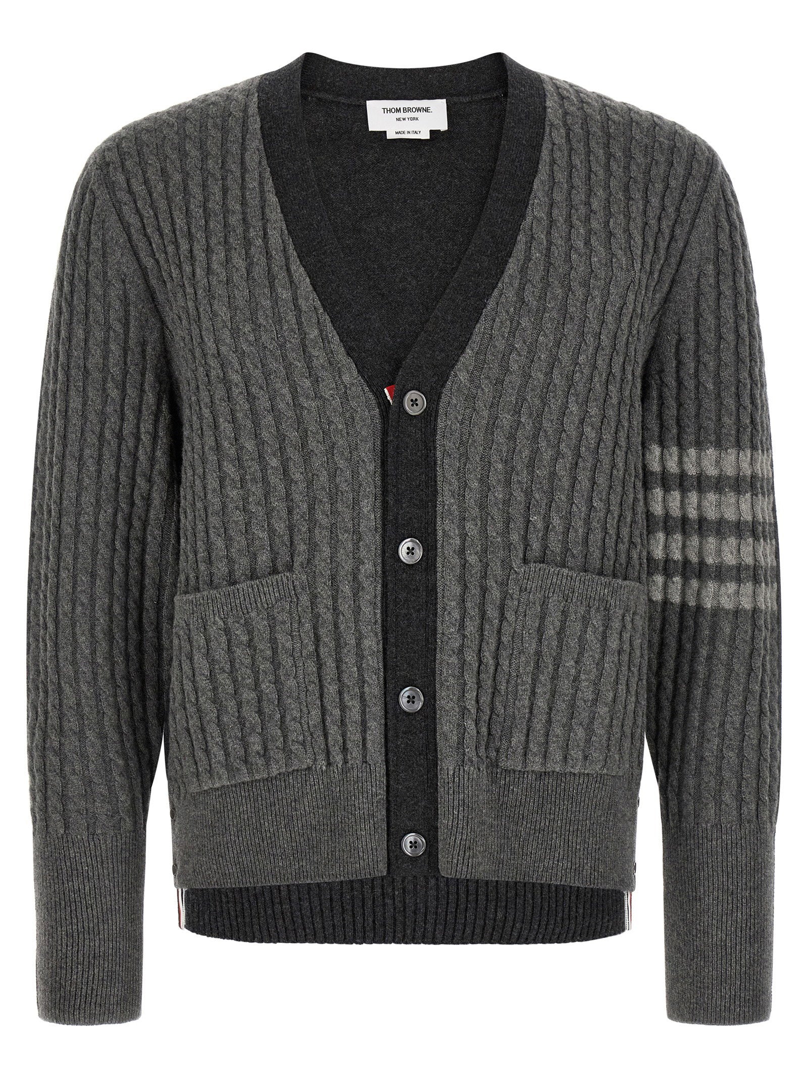 Thom Browne 2-in-1 Trompe Lœil Cardigan – 100% virgin wool