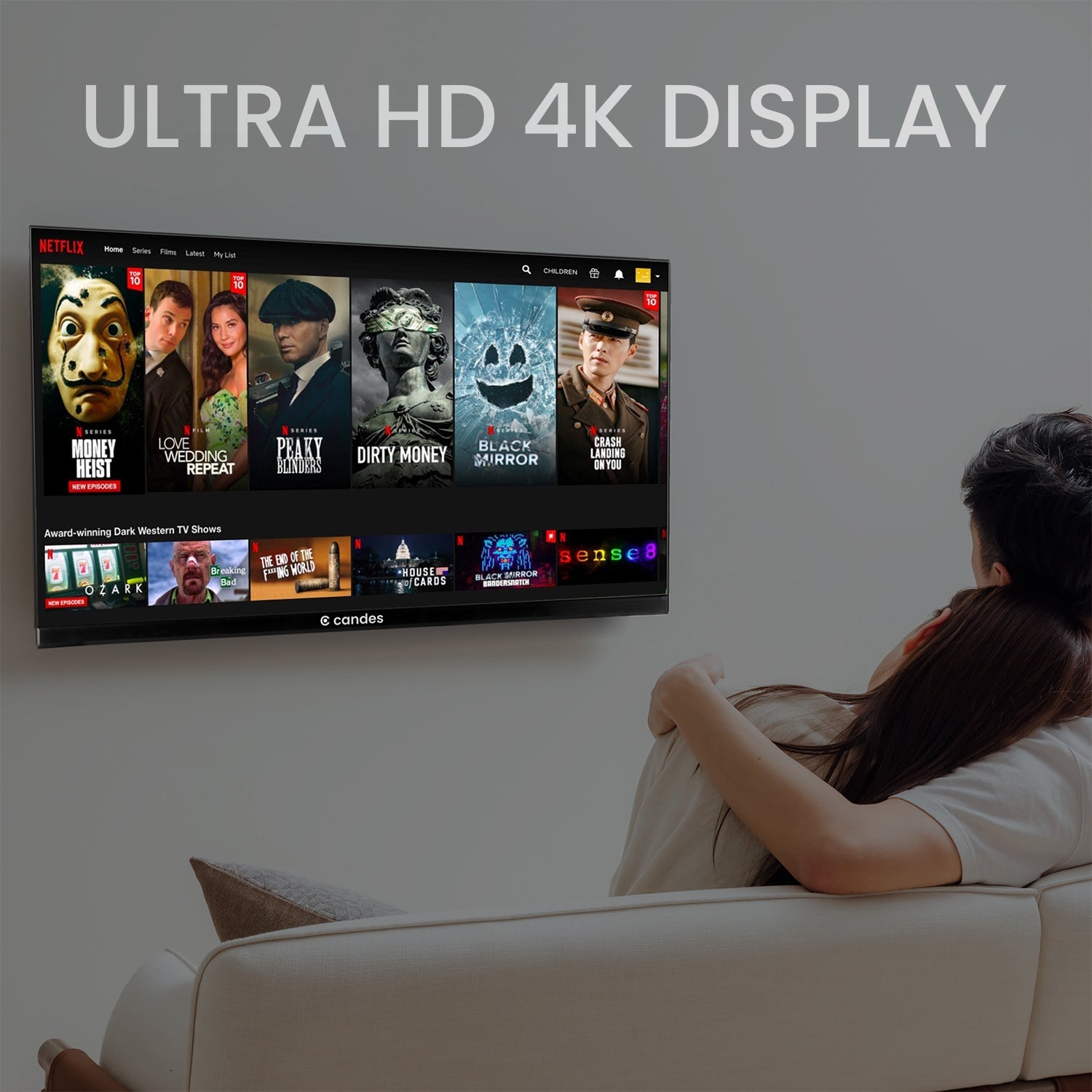Candes 43 Inches 4K Ultra HD Smart LED TV (Black) - view 2