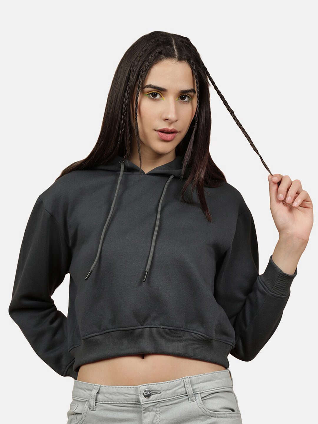 Freehand By The Indian Garage Co Women's Solid Regular Fit Sweatshirt