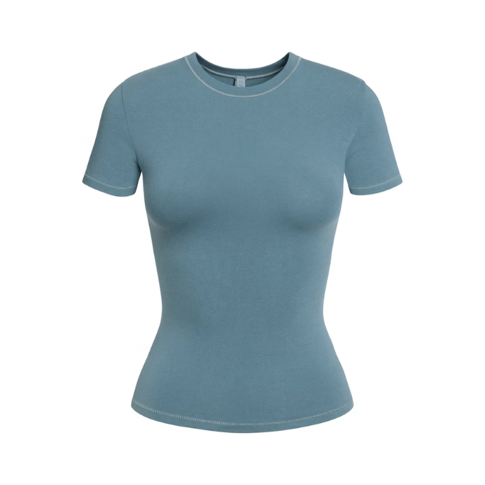 HYPE ELIXIR Skims Cotton Jersey T-Shirt Kyanite