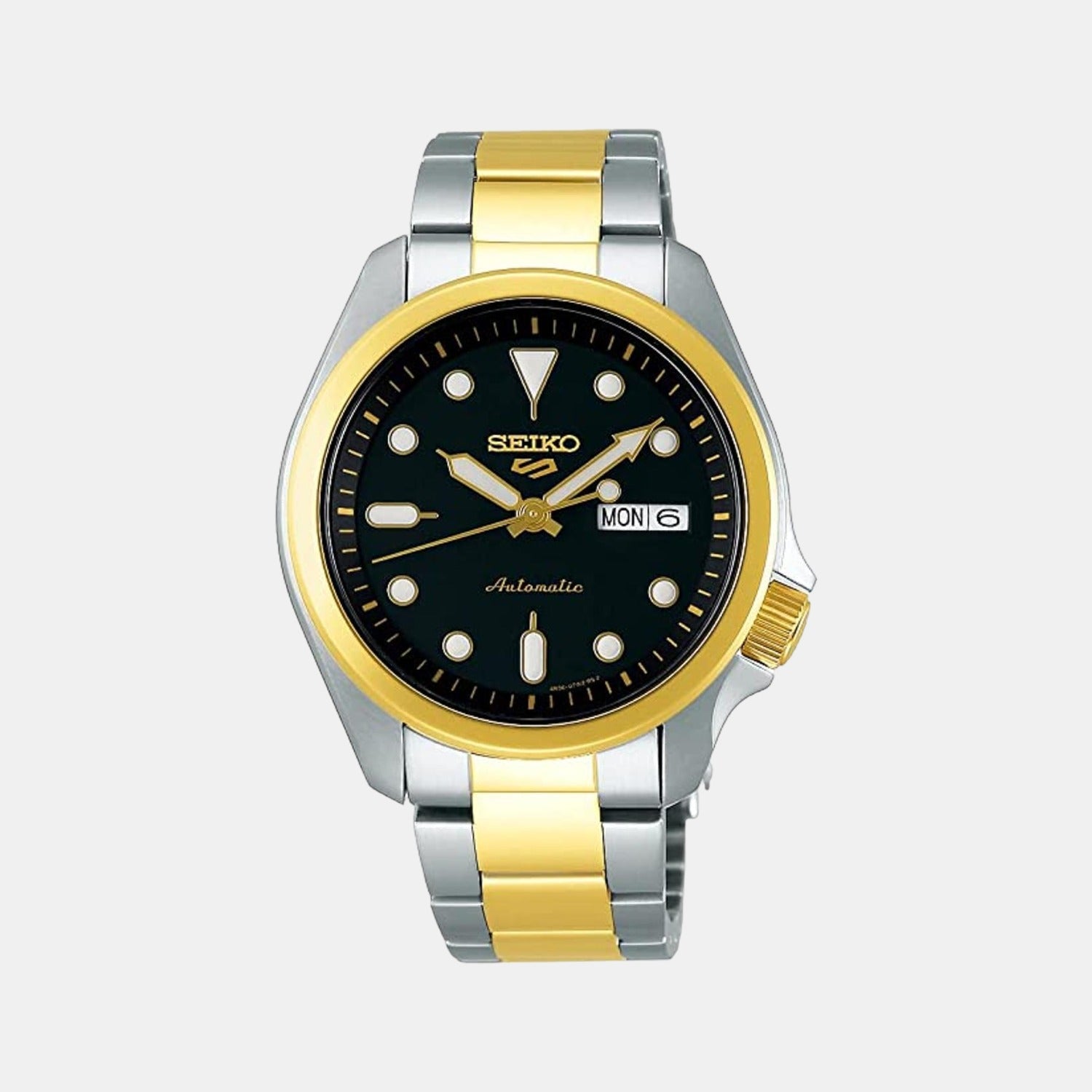 Seiko 5 Sports Men Automatic Black Dial Analog Stainless Steel Watch SRPE60K1