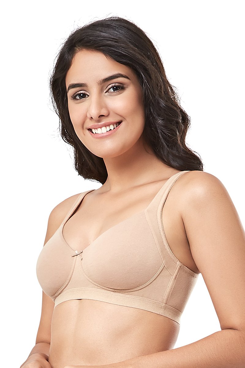 every de Cotton Non-Padded Non-Wired True Support Bra - Sandalwood - view 2
