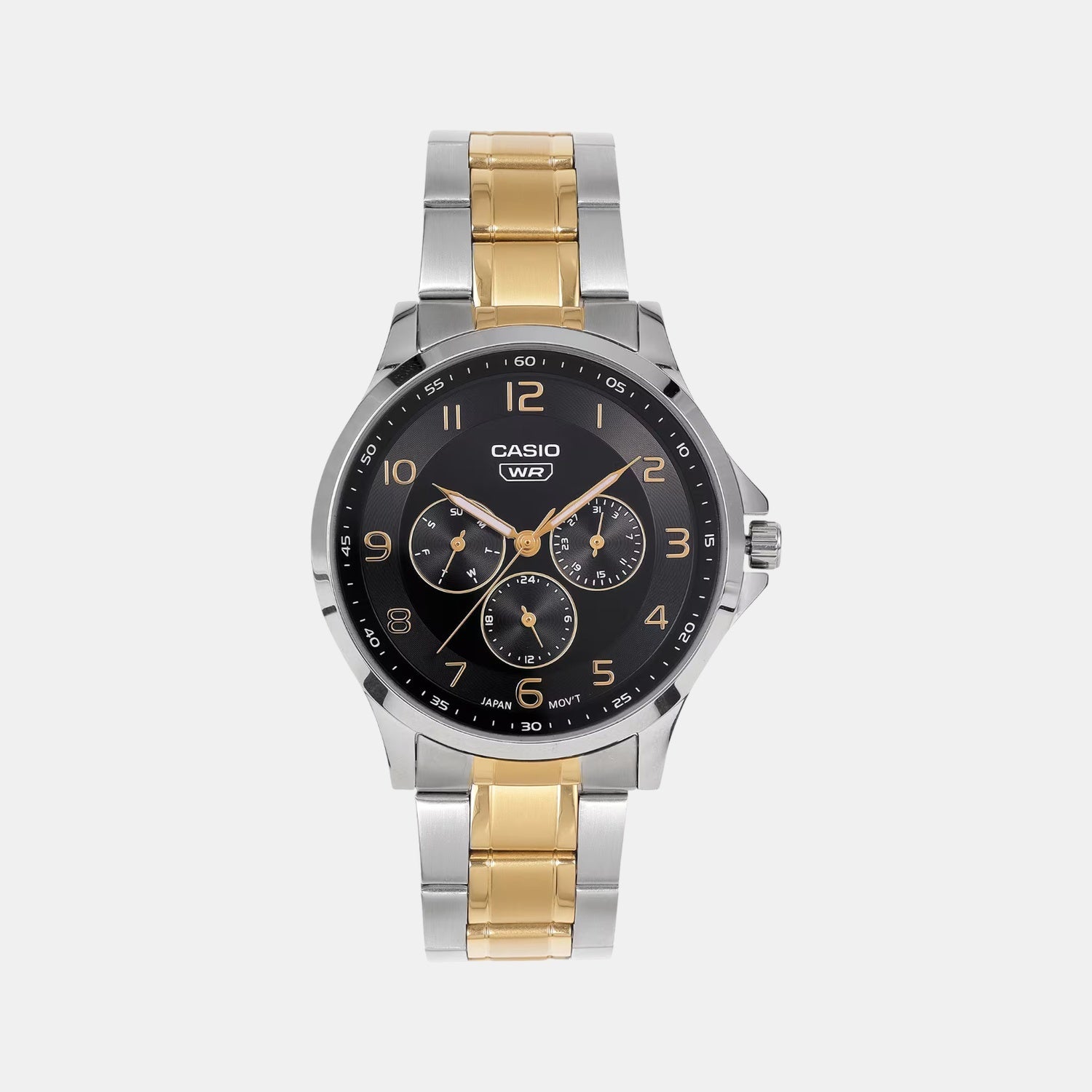 Casio Enticer Men Quartz Black Dial Analog Stainless Steel Watch A2452