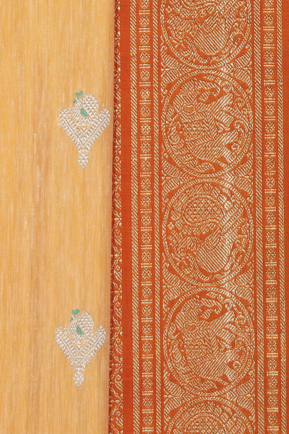 Kalanjali Gadwal Silk Yellow Saree – Women's - view 2