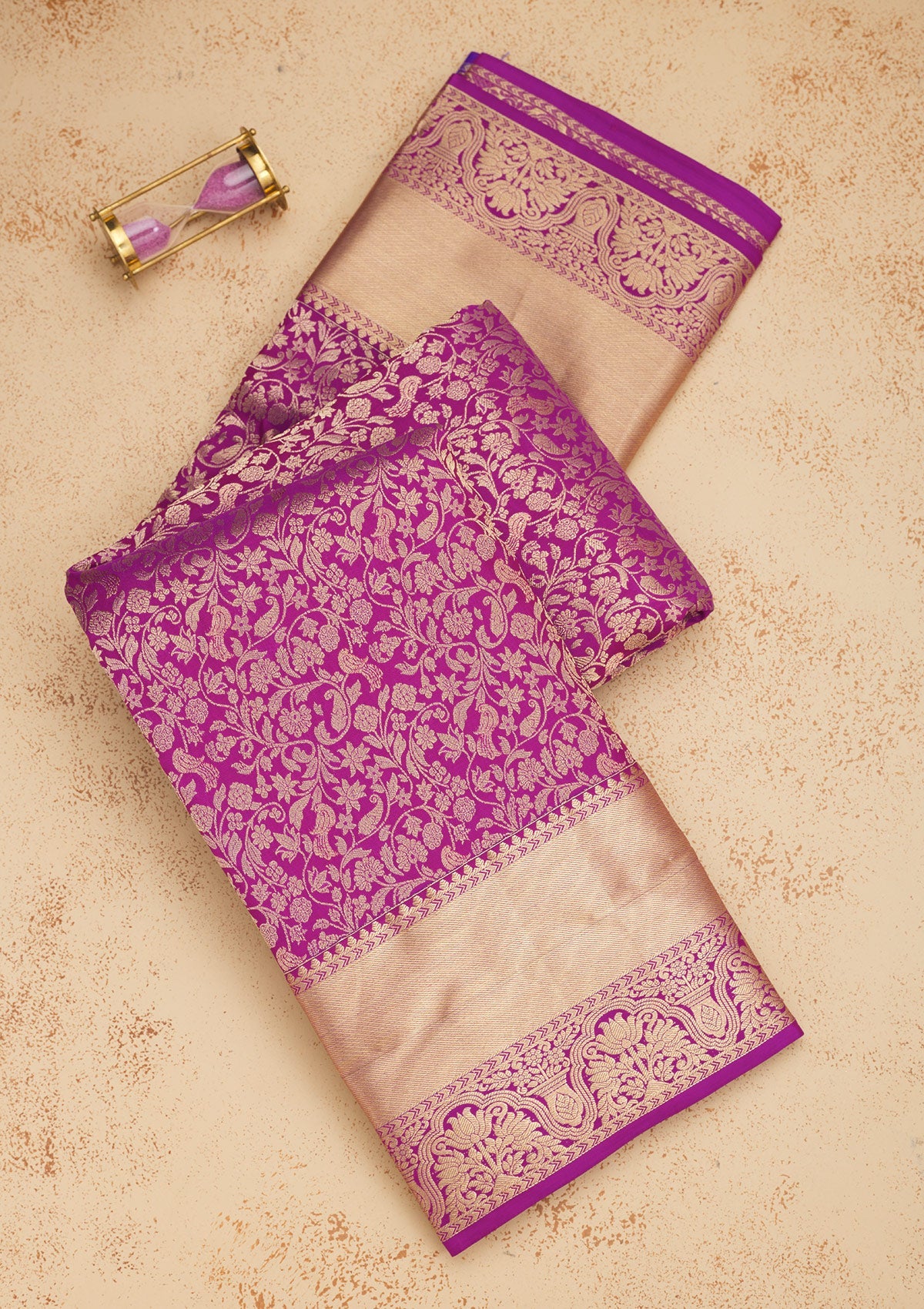 Koskii Purple Zariwork Pure Silk Saree – Women's