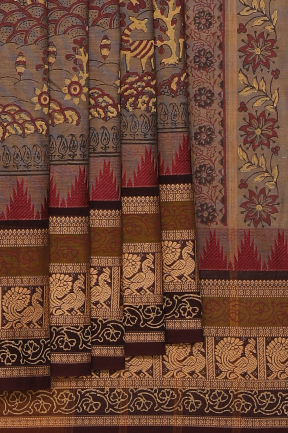 Kalanjali Ethnics Hand block printed cotton saree - view 2
