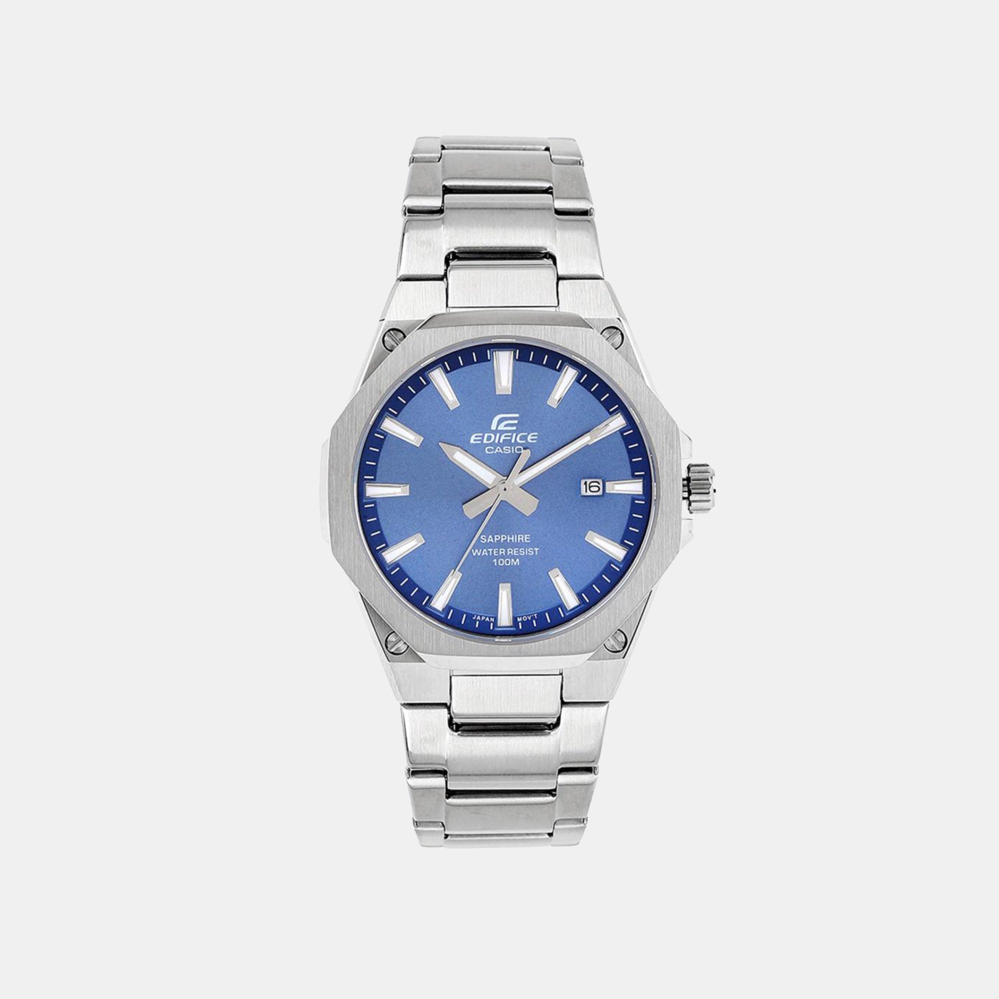 Casio Edifice Men Quartz Blue Dial Analog Stainless Steel Watch ED602