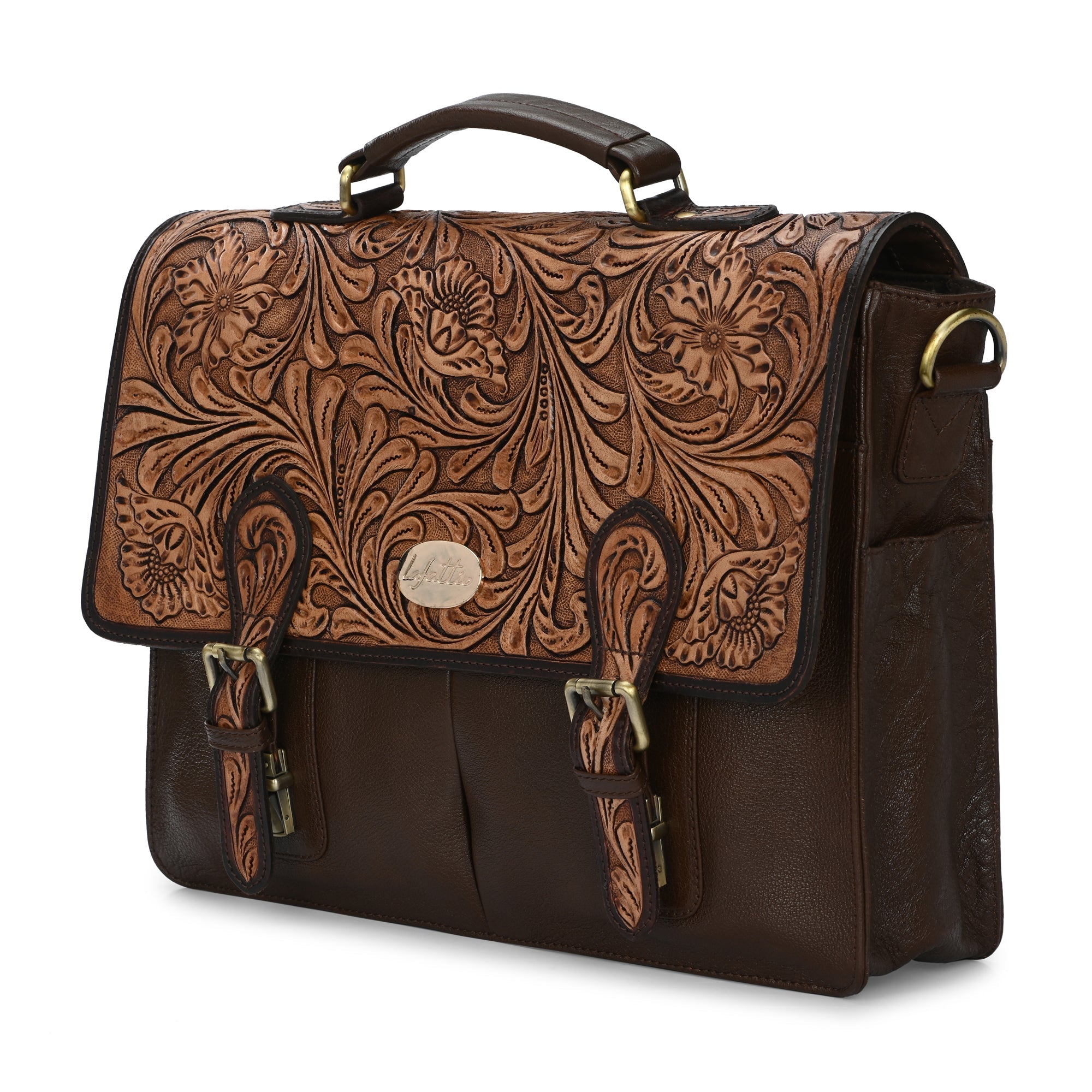 Hand-Carved Bags by Lafattio – Brown - view 4