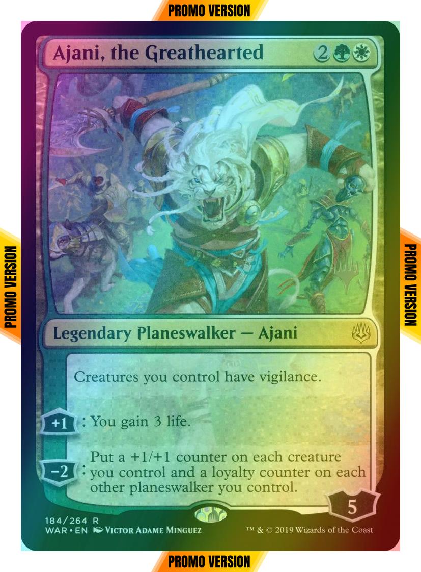 Ajani the greathearted – Magic Ajani, the Greathearted [184p] [Promo Pack] [War of the Spark Promos] [Foil]
