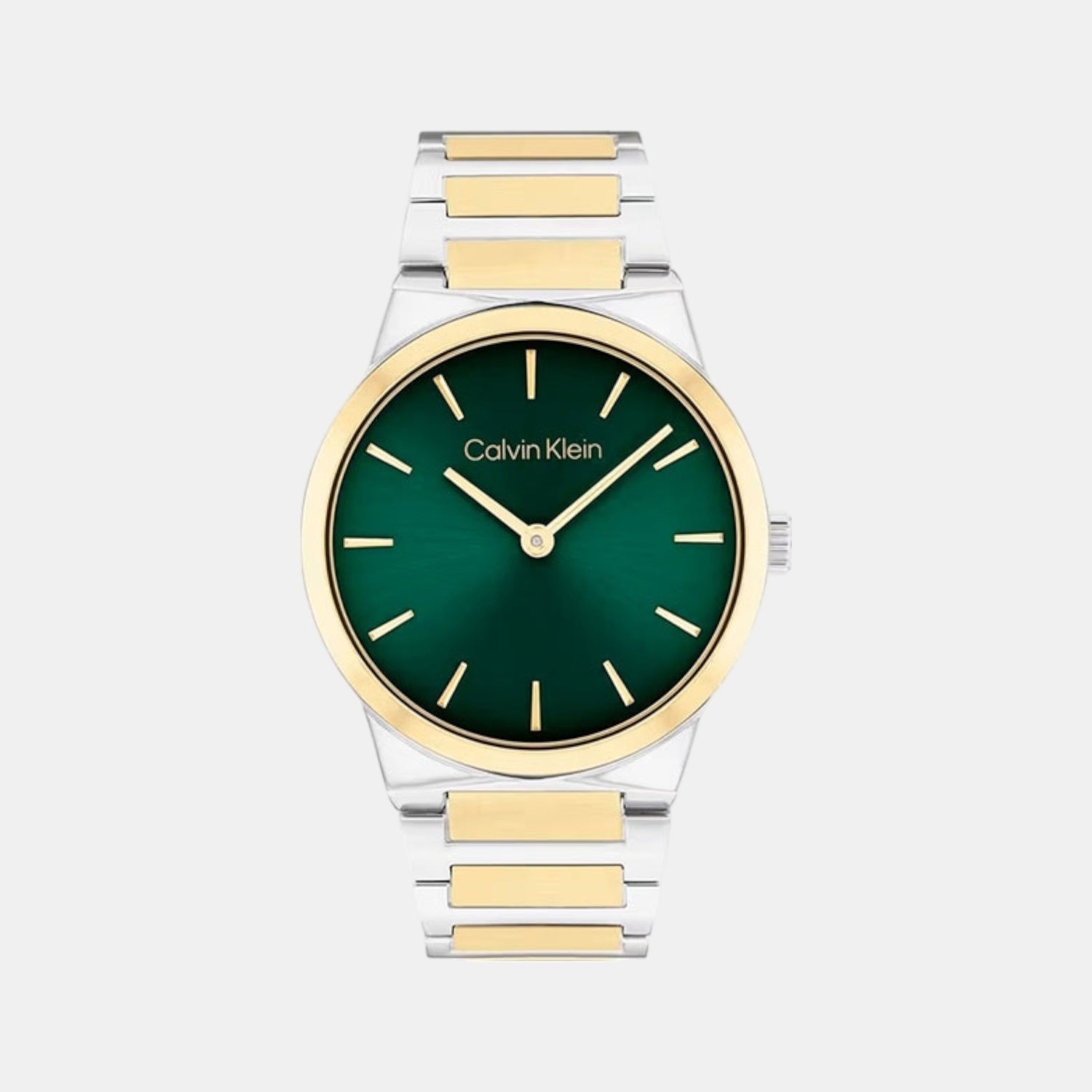 Calvin Klein Ck Linear Elegance Women Quartz Green Dial Analog Stainless Steel Watch 25100114