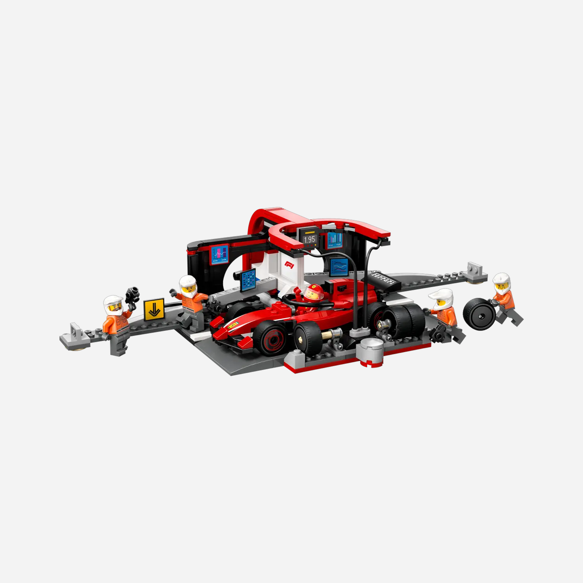 LEGO X F1 Pit Stop & Pit Crew with Ferrari Car - view 2