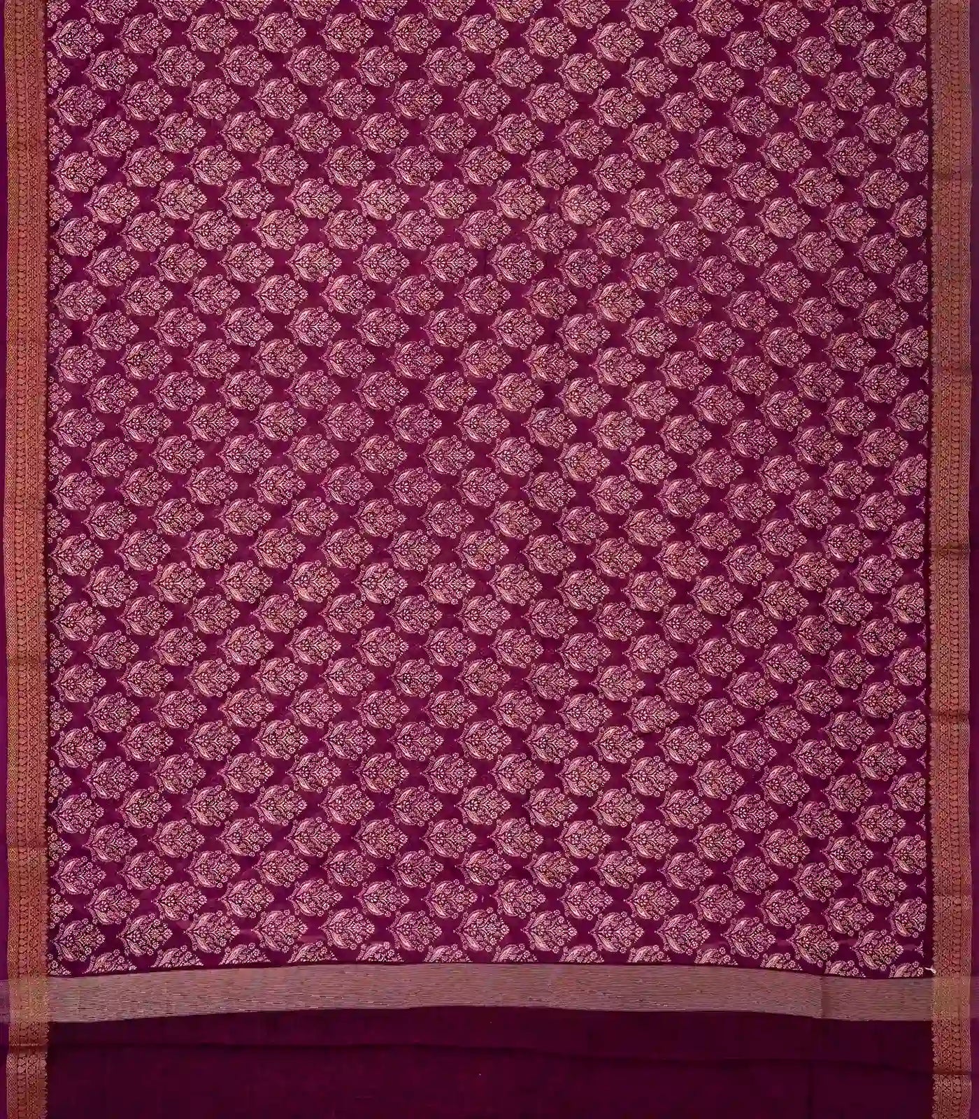 RmKV Magenta Woven Chanderi Cotton Saree With Printed Floral Motifs - view 2
