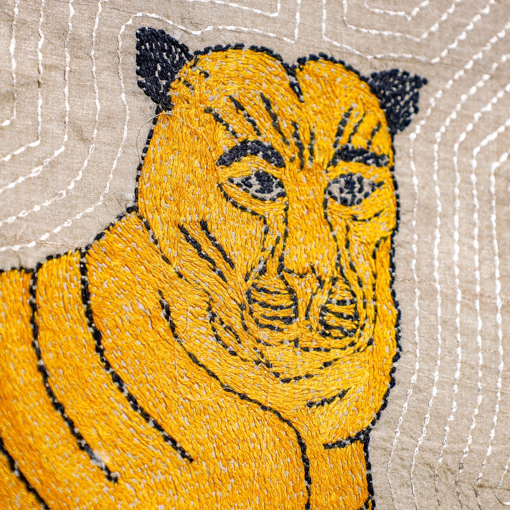 KHUSHBASH - HAPPY LOOM OF EAST Bengal Kantha Hand Embroidery Cotton Wall Hanging (11 x 18 in) 13 - view 2