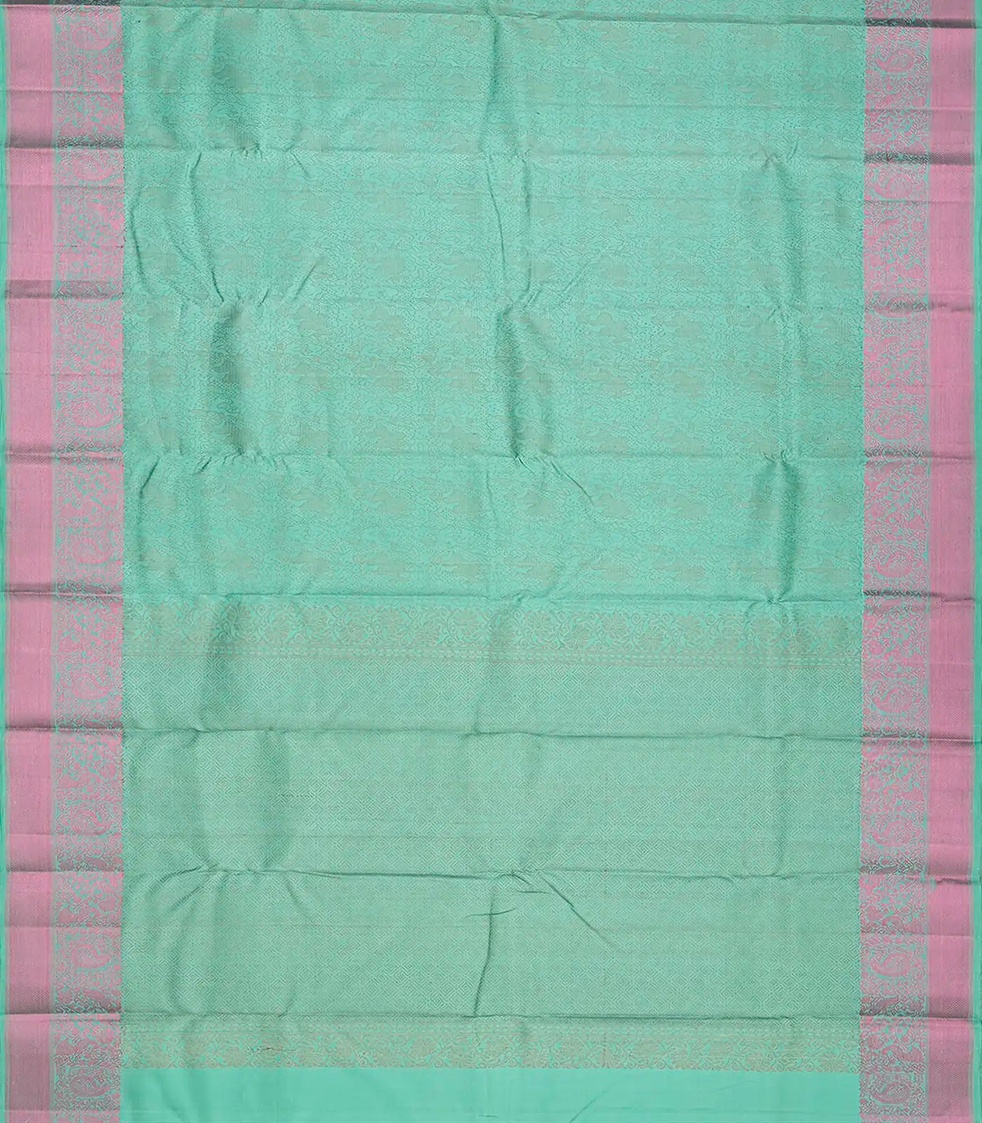RmKV Aquamrine Handloom Soft Silk saree With Abstract Motifs-Aquamarine - view 2