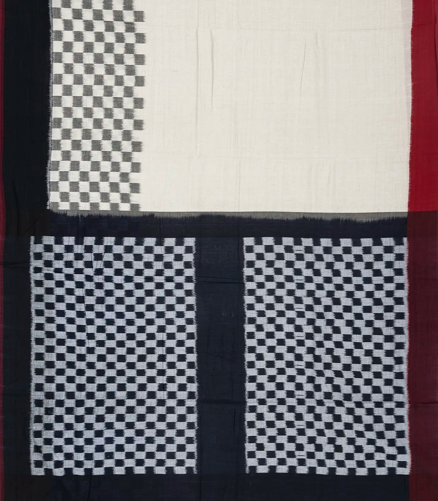 RmKV Off White Handloom Orissa Cotton Saree With Contrast Border - view 2