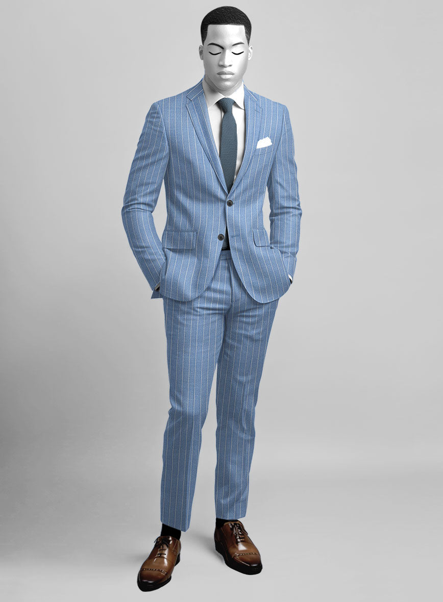 StudioSuits Napolean Gavino Stripe Light Blue Wool Suit