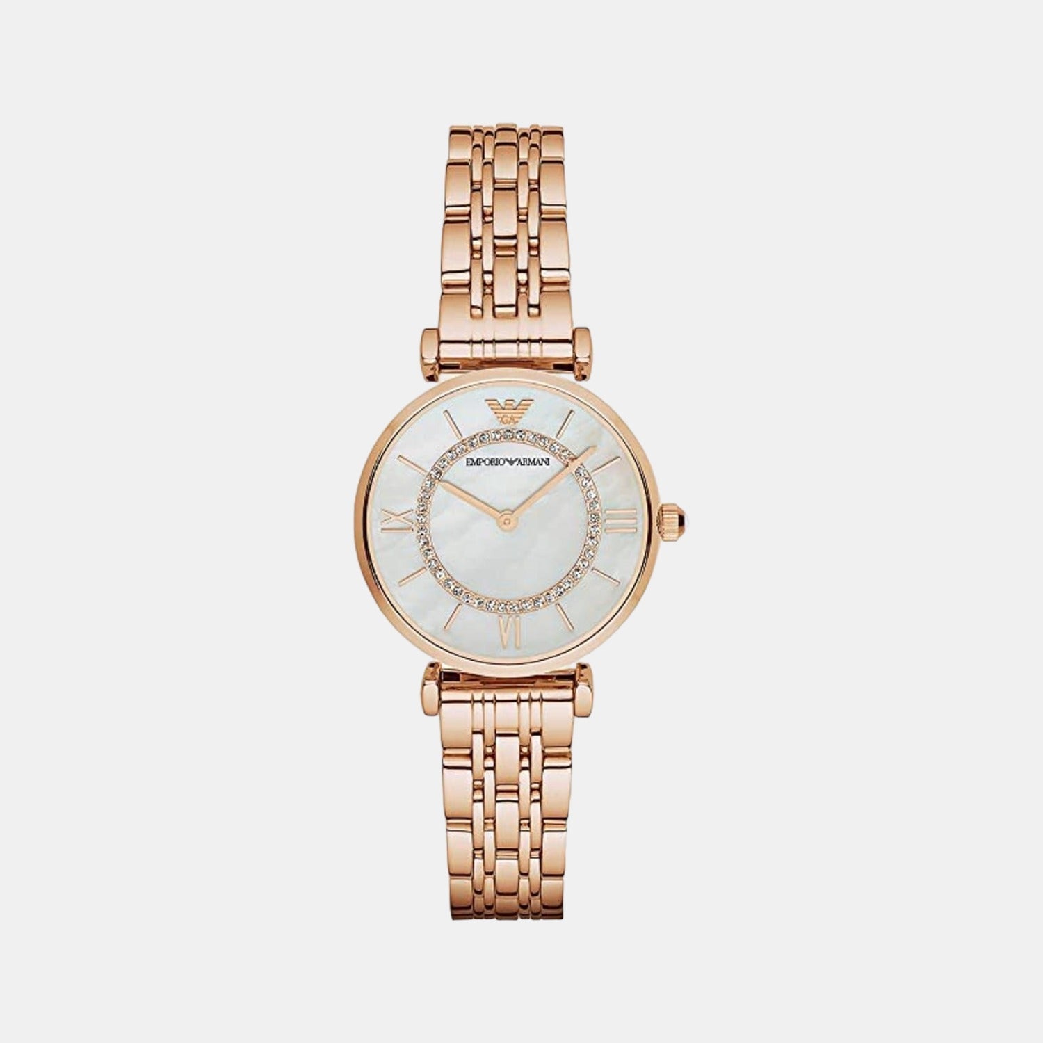 Emporio Armani Gianni T-Bar Women Quartz White Dial Analog Stainless Steel Watch AR1909