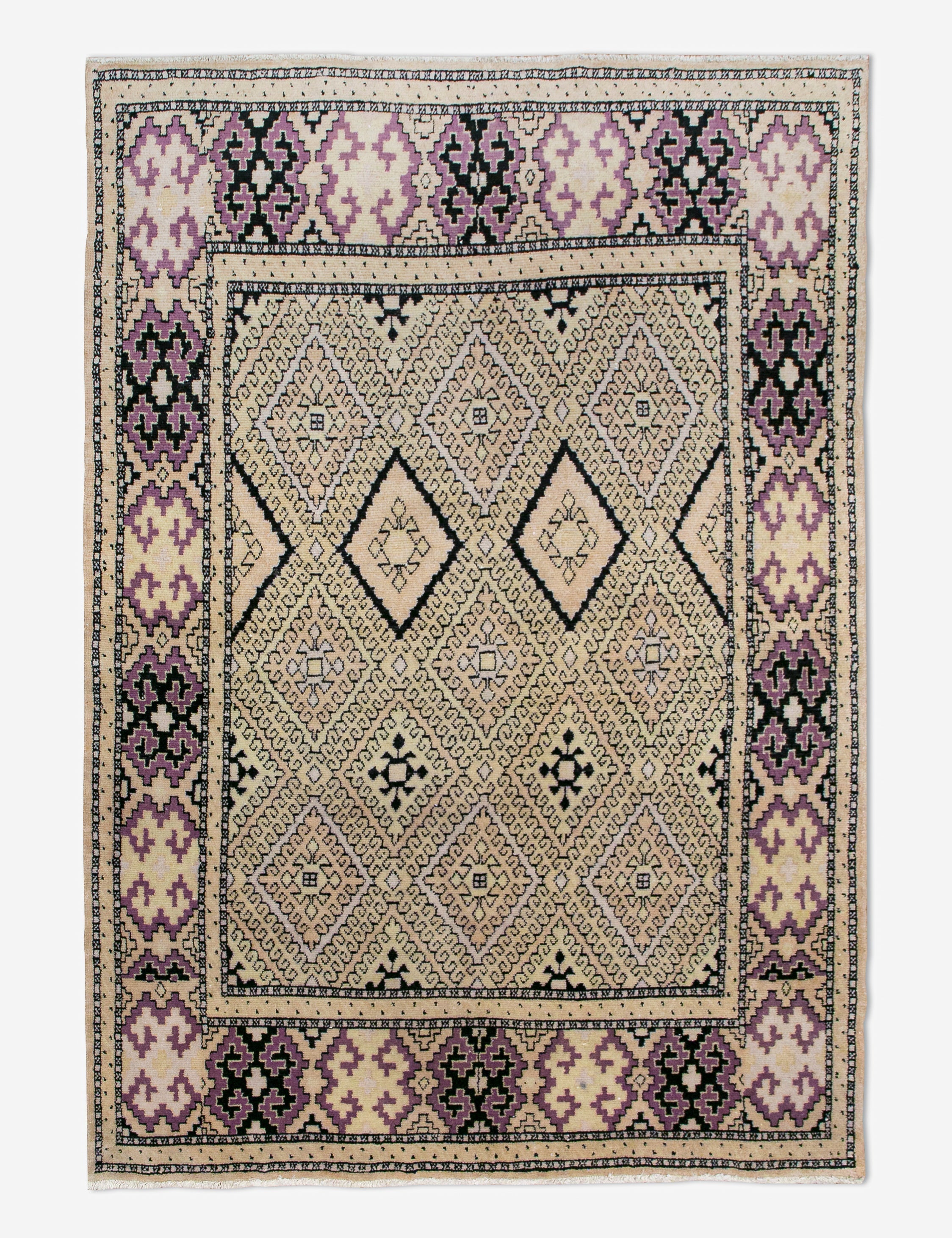 Lulu and Georgia Vintage Turkish Hand-Knotted Wool Rug No. 456, 4'5" x 6'1"
