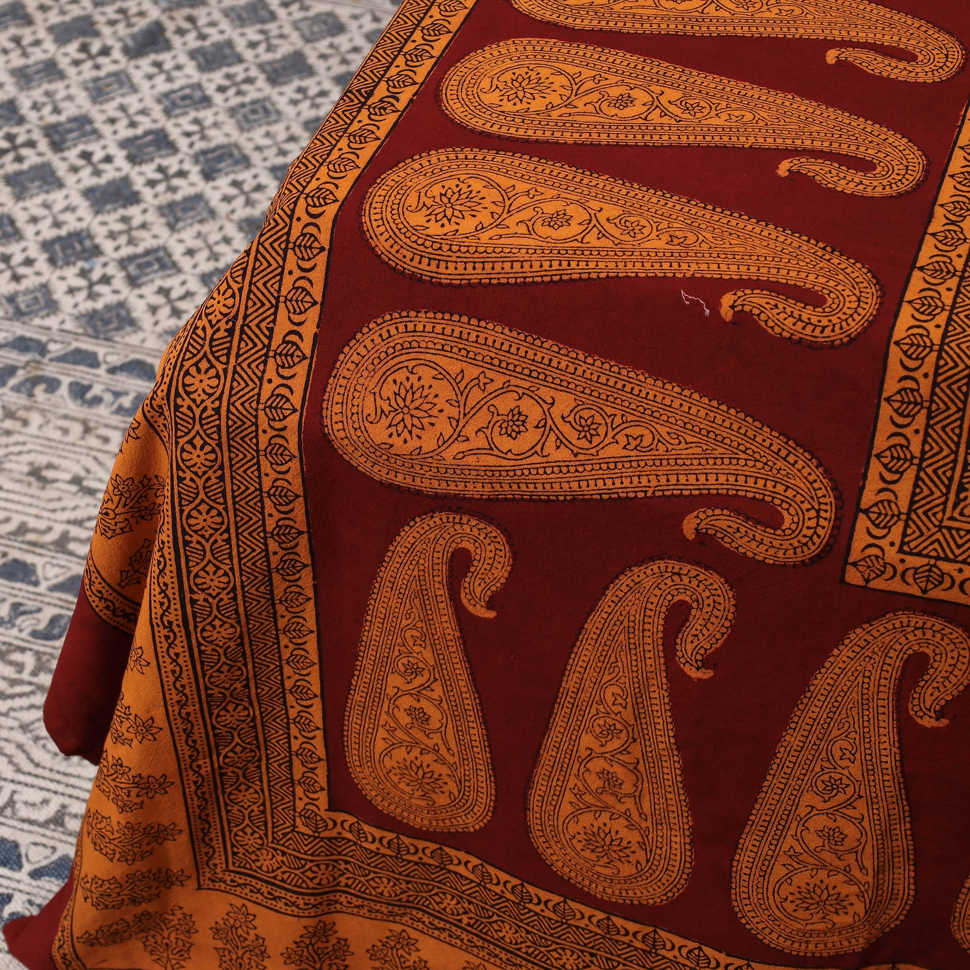 BAGH PRINTS BY ANSHAR FARUKH KHATRI Bagh Block Printed Cotton Double Bed Cover with Pillow Covers (112 x 92 in) - view 3