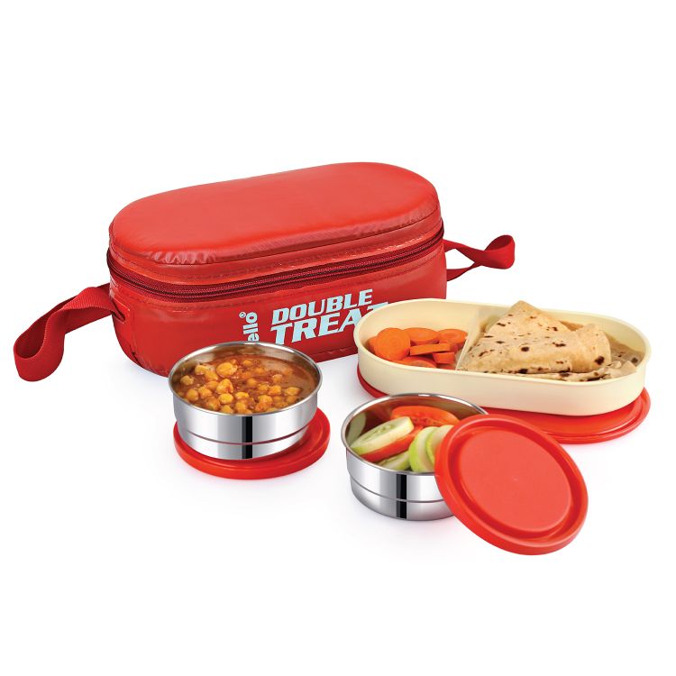 Cello Double Treat Lunch Box with Jacket, Set of 3 - view 2