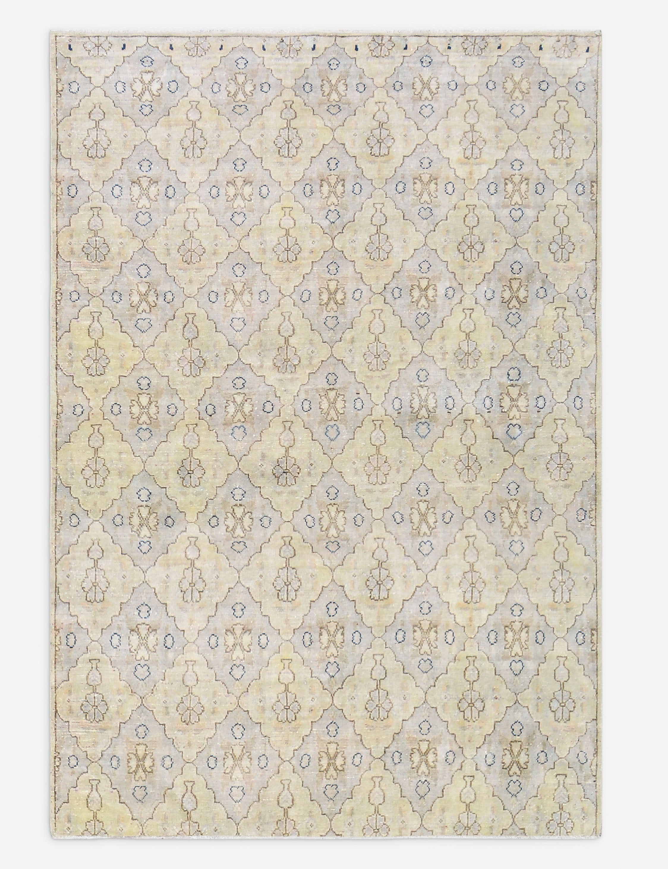 Lulu and Georgia Vintage Turkish Hand-Knotted Wool Rug No. 513, 4' 10" x 7'