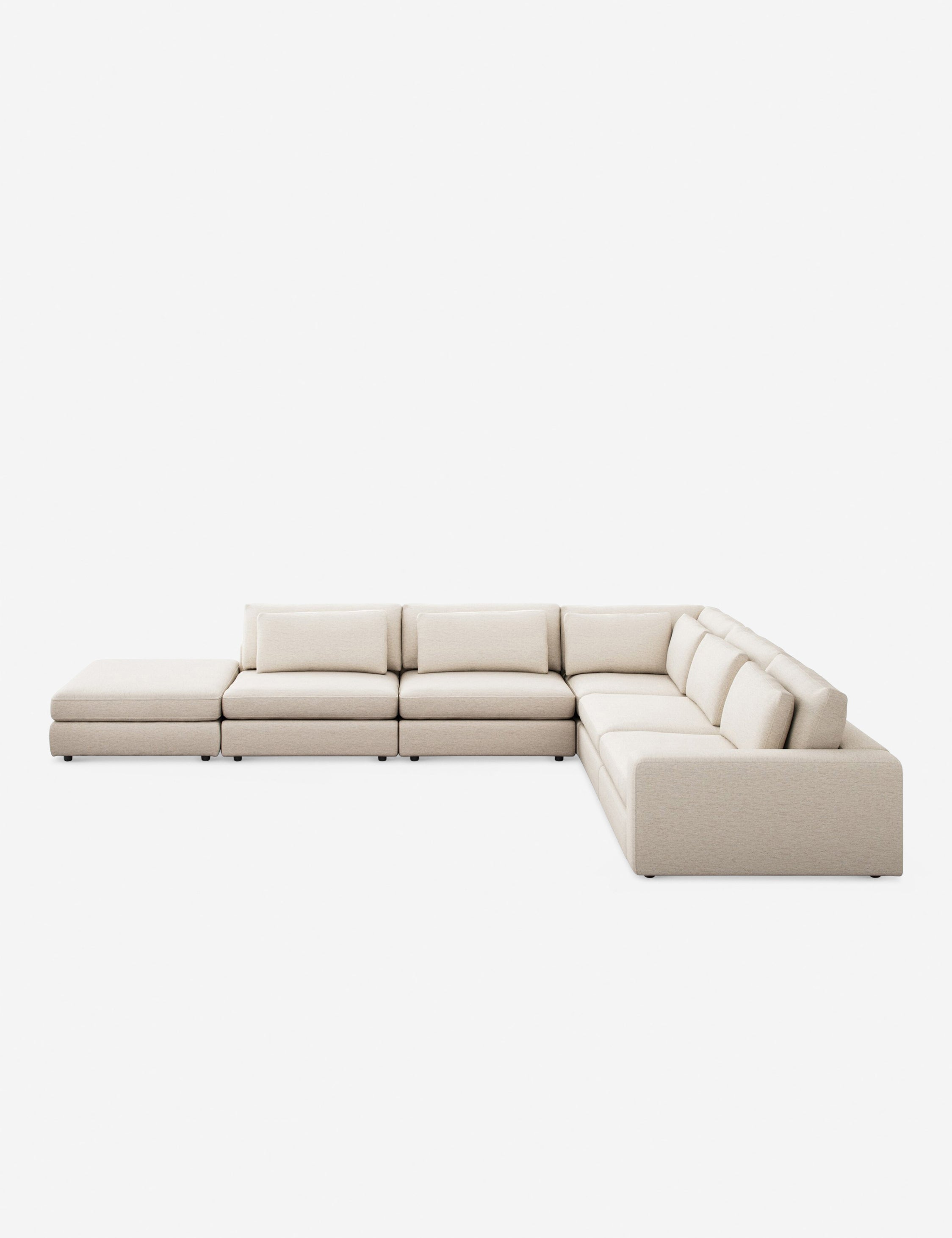Lulu and Georgia Creswell 5-Piece Sectional Sofa with Ottoman - view 2