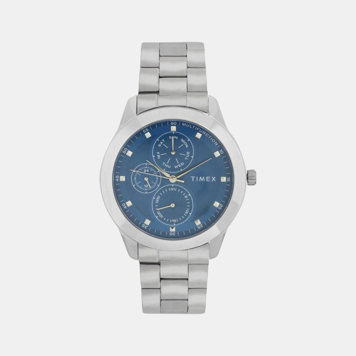 Timex Fashion Men Quartz Blue Dial Chronograph Stainless Steel Watch TWEG18503