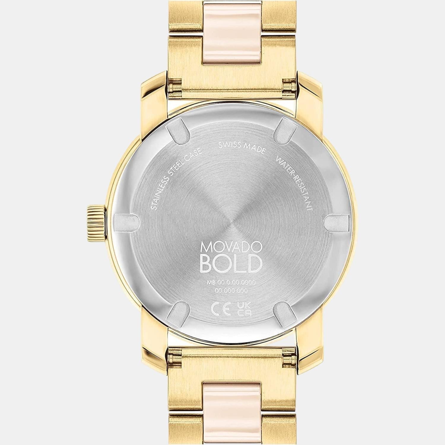 Movado Bold Women Quartz Pink Dial Analog Stainless Steel Watch 3600640 - view 3